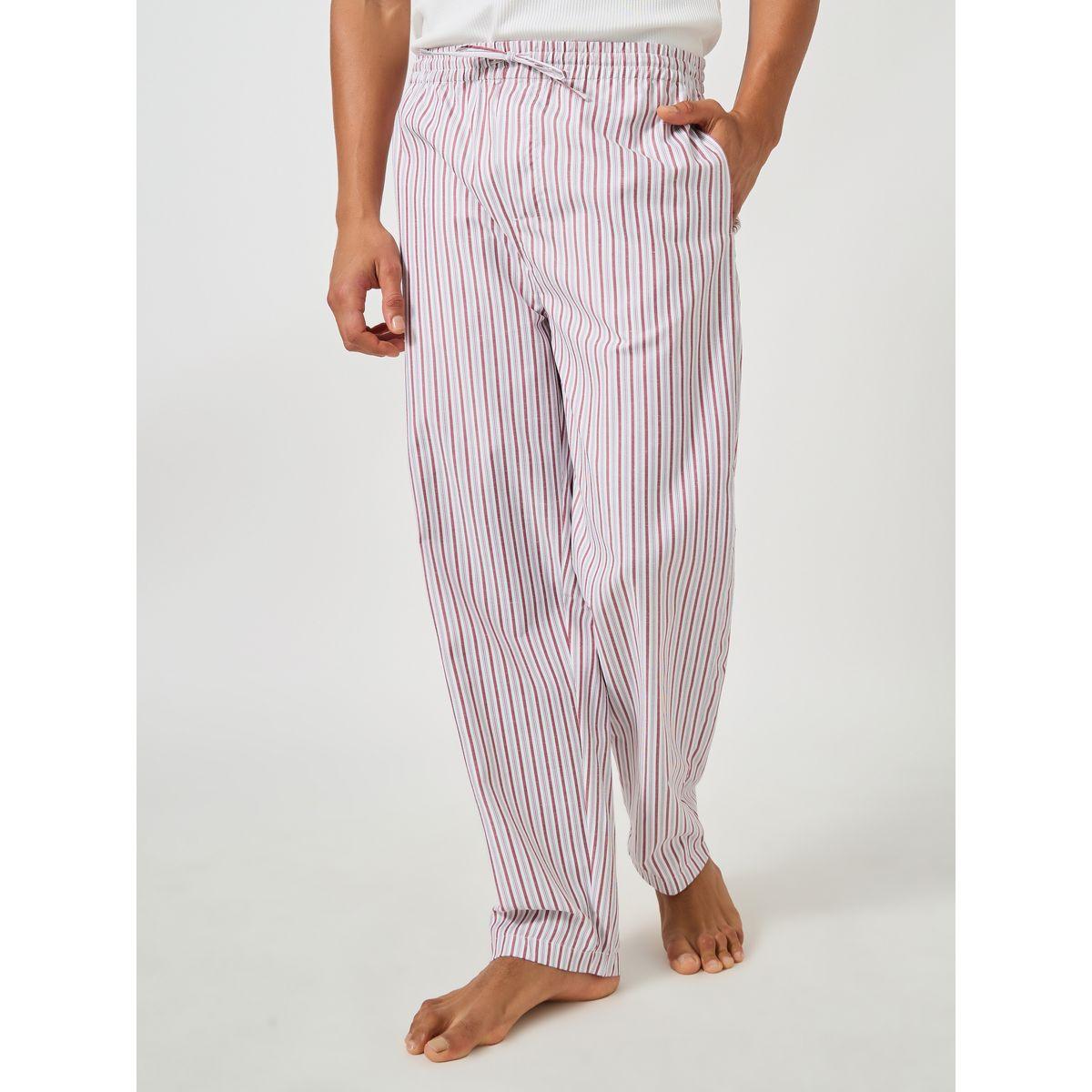 بنطال بيجاما مخطط بأرجل مستقيمة ورباط خصر-men-clothing-nightwear-pyjamaandshorts-image-1