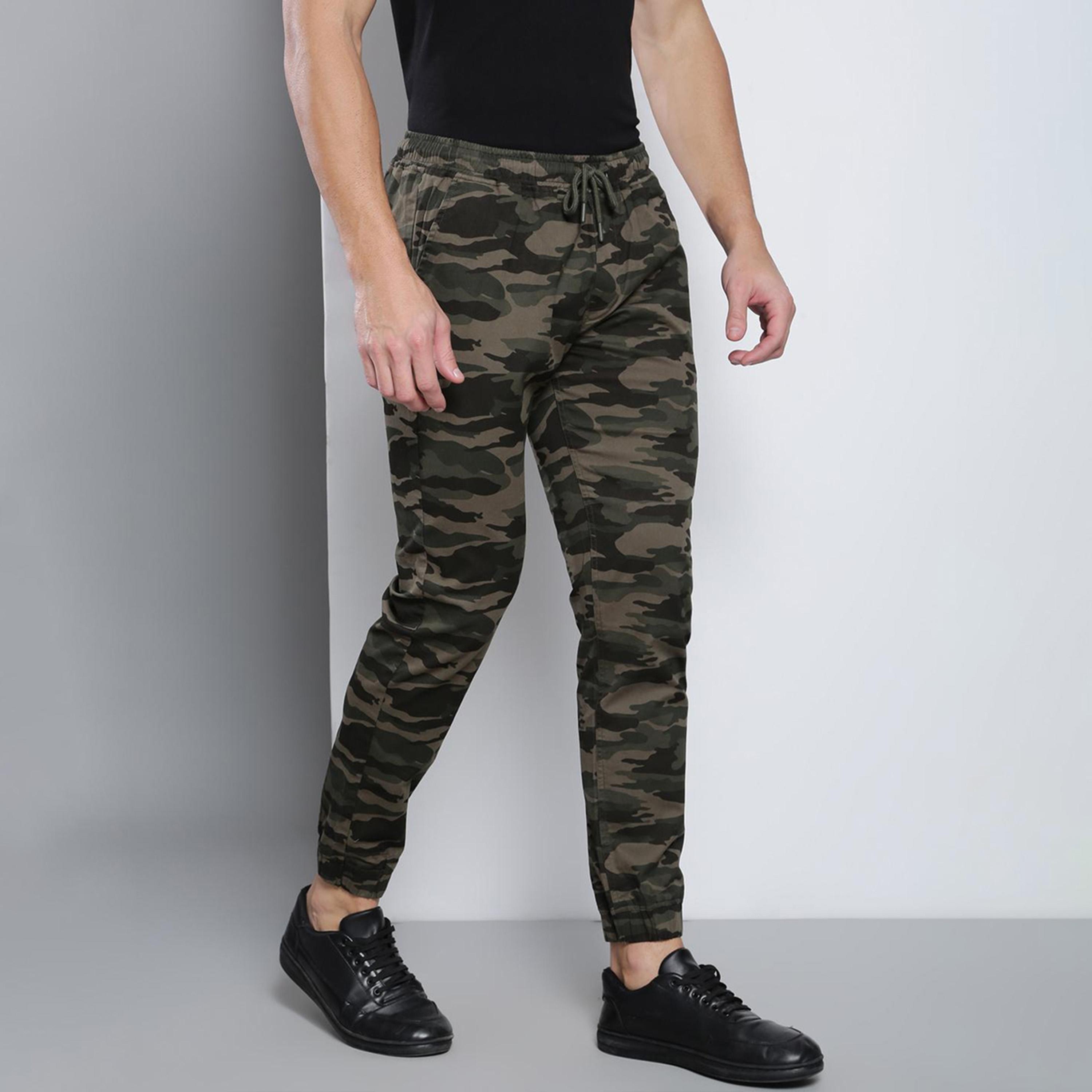 Dennis Lingo X Styli Olive Green Camouflage Printed Straight Fit Cotton Joggers Trousers-men-clothing-bottoms-joggers-image-5
