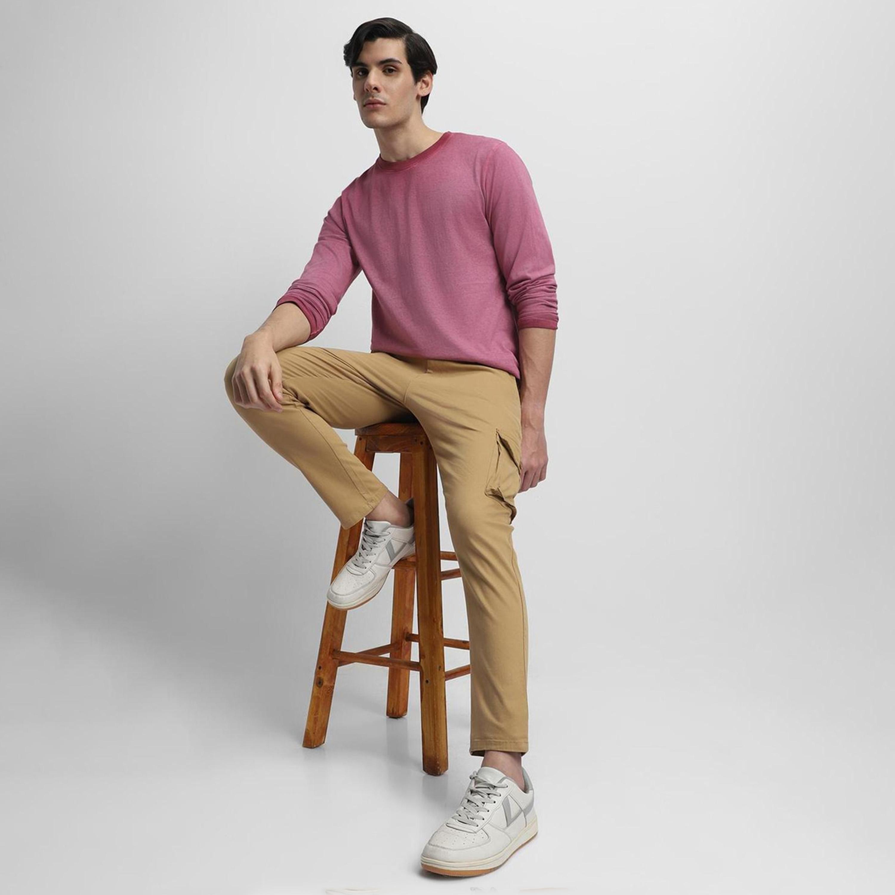 دينيس لينغو× ستايلي-  بنطال كارغو كاكي مدبب-men-clothing-bottoms-trousersandchinos-trousers-image-1