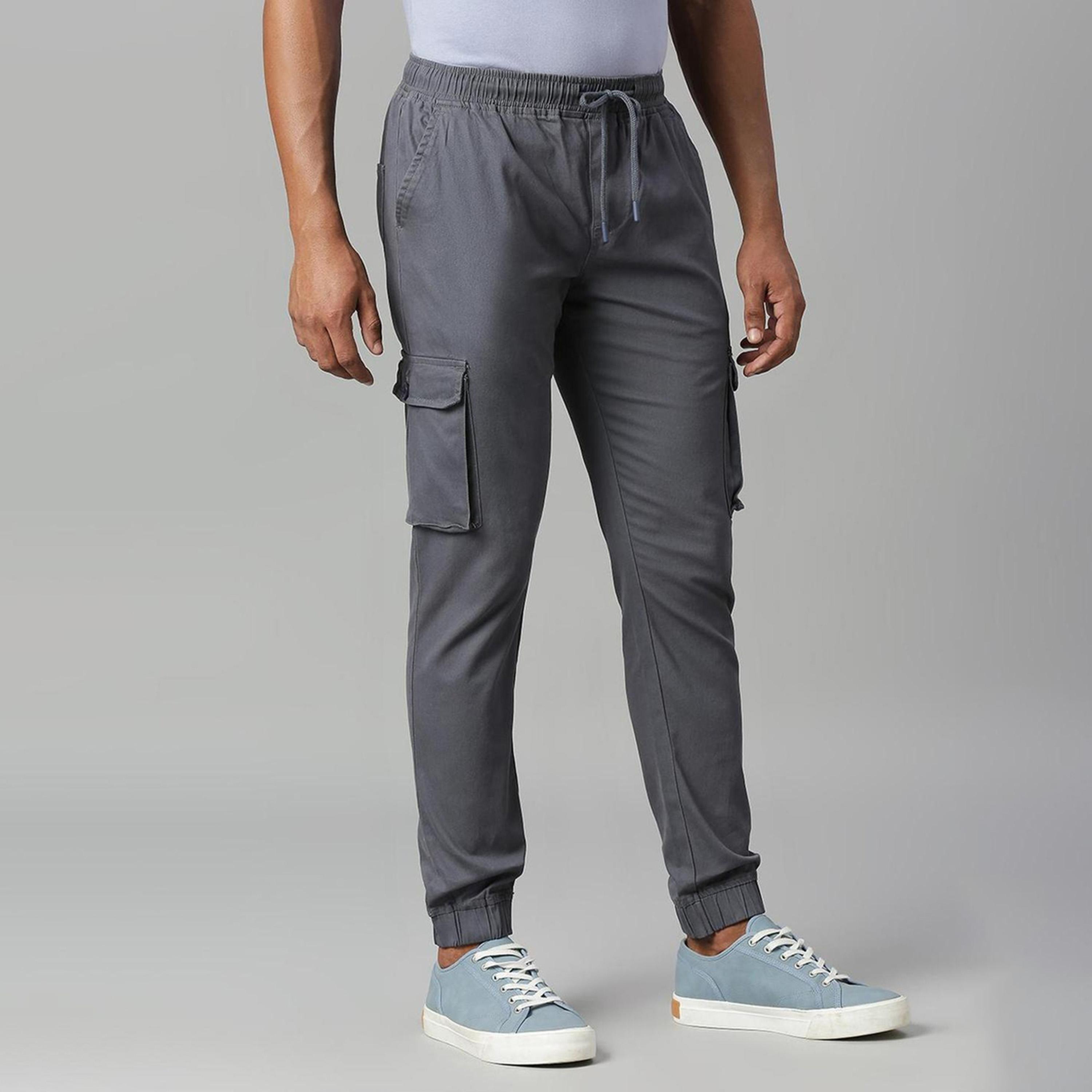 دينيس لينغو× ستايلي-  بنطال رياضي قطني مدبب لون رمادي-men-clothing-bottoms-joggers-image-5