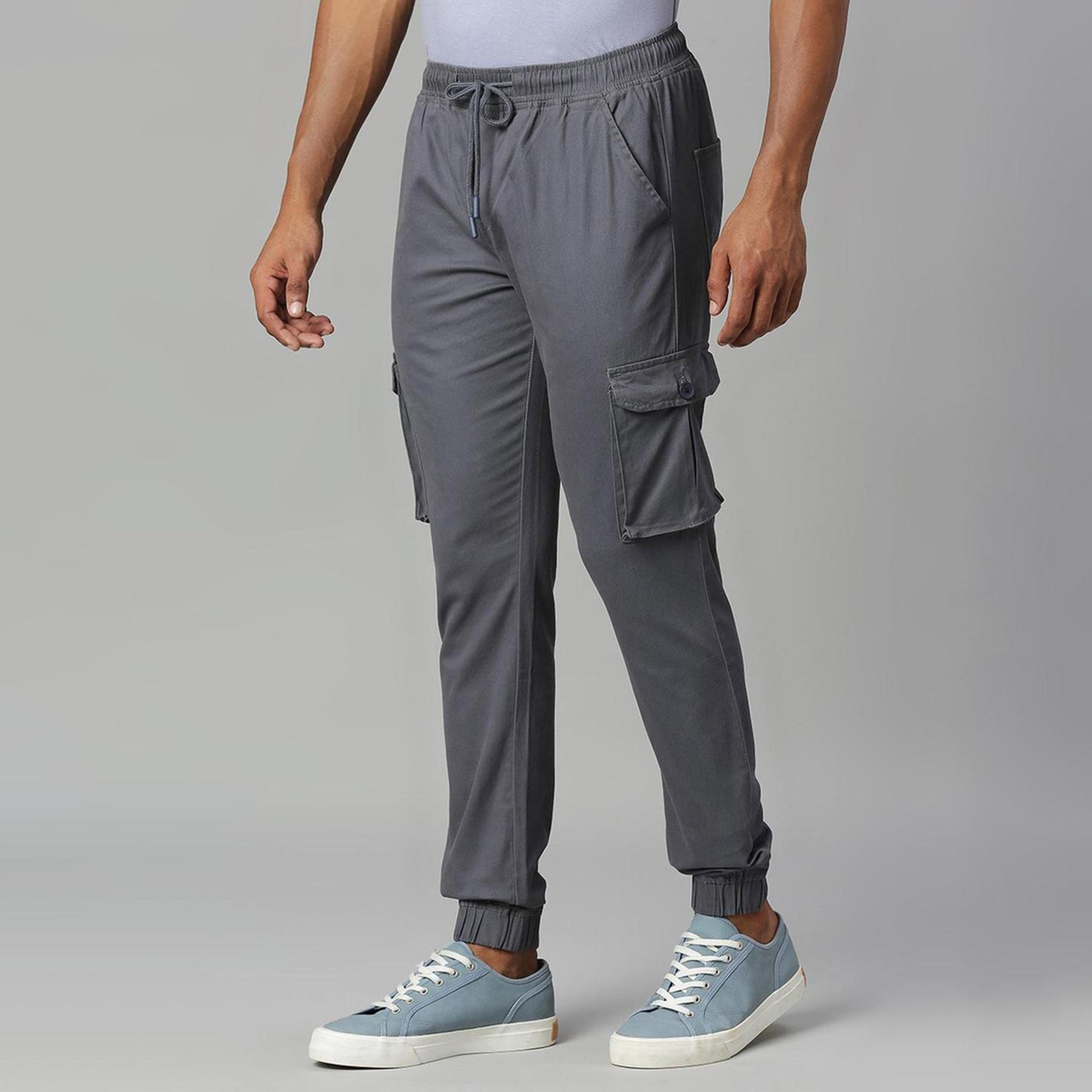 دينيس لينغو× ستايلي-  بنطال رياضي قطني مدبب لون رمادي-men-clothing-bottoms-joggers-image-6
