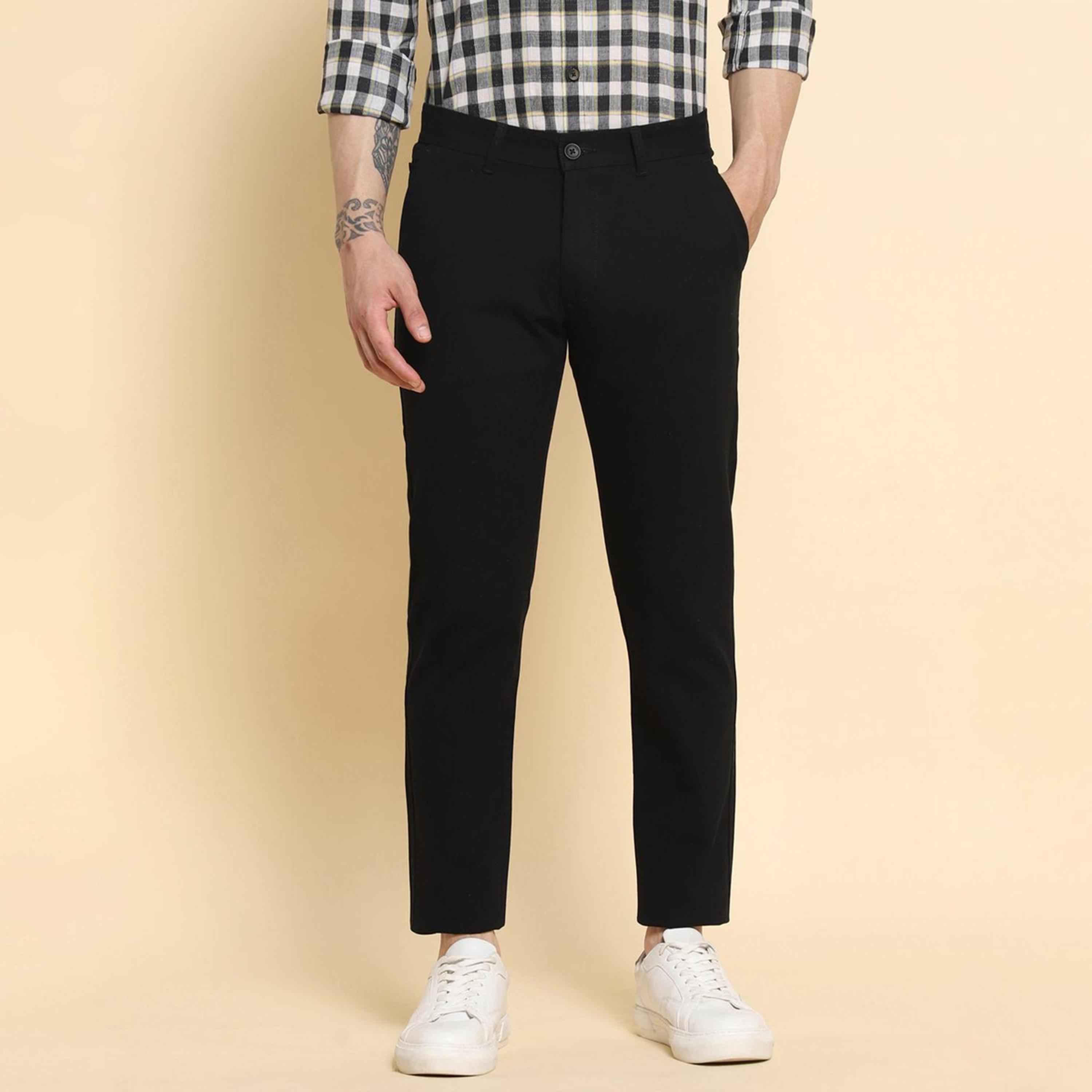 دينيس لينغو× ستايلي-  بنطال تشينو مريح متوسط ​​الارتفاع قطن خالص بقصة ضيقة-men-clothing-bottoms-trousersandchinos-trousers-image-1