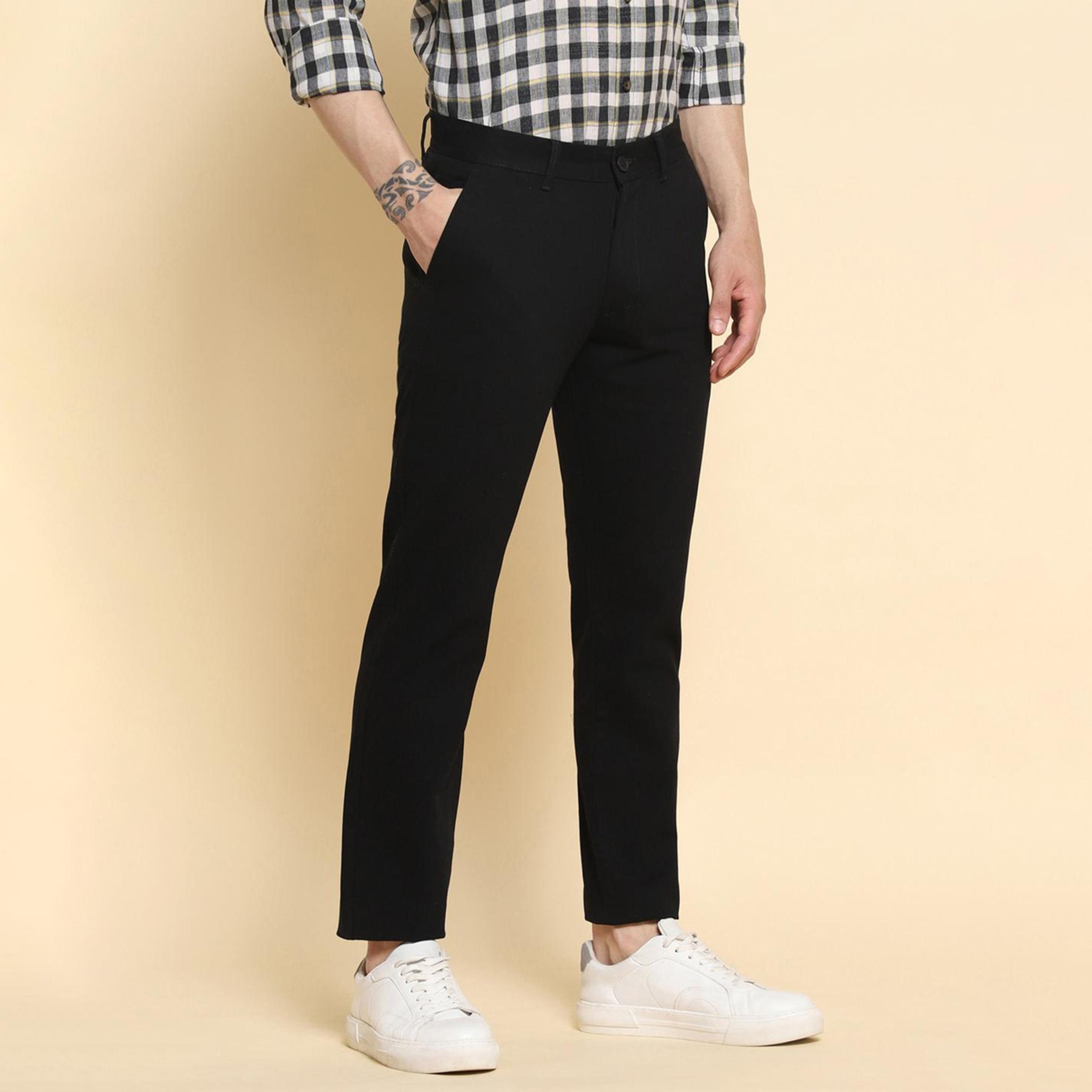 دينيس لينغو× ستايلي-  بنطال تشينو مريح متوسط ​​الارتفاع قطن خالص بقصة ضيقة-men-clothing-bottoms-trousersandchinos-trousers-image-2