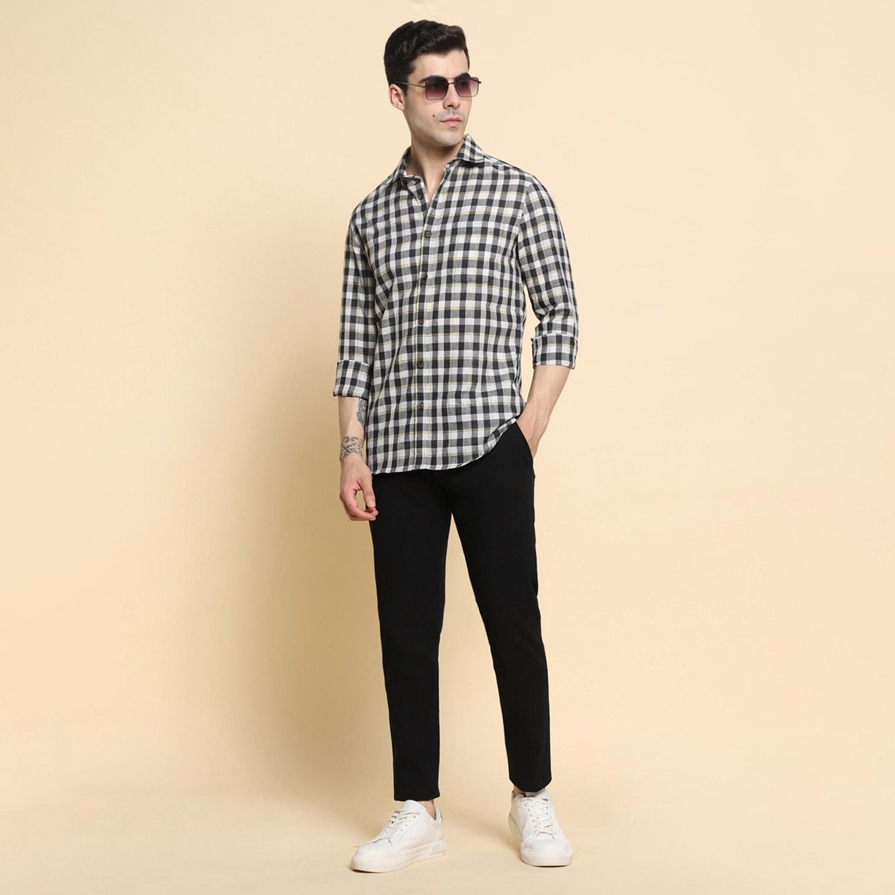 دينيس لينغو× ستايلي-  بنطال تشينو مريح متوسط ​​الارتفاع قطن خالص بقصة ضيقة-men-clothing-bottoms-trousersandchinos-trousers-image-6