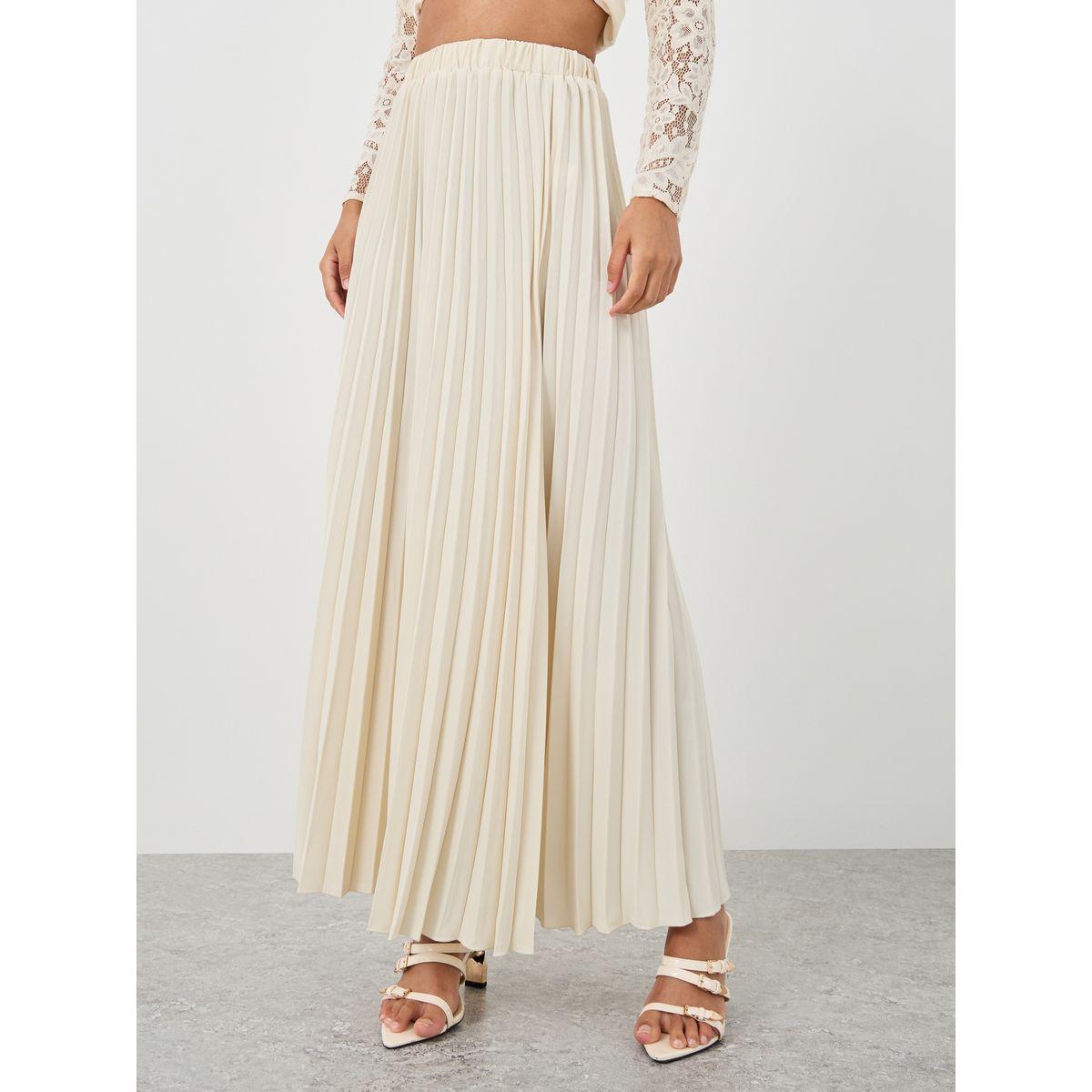 Styli Lace Belted Shirt and Pleated Skirt Co-Ords-women-clothing-coordsets-image-4