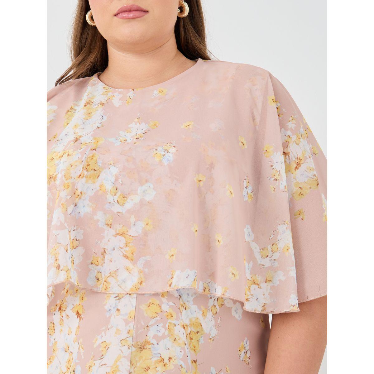 فستان طويل بمقاس كبير مع أكمام كيب-women-clothing-dresses-image-4