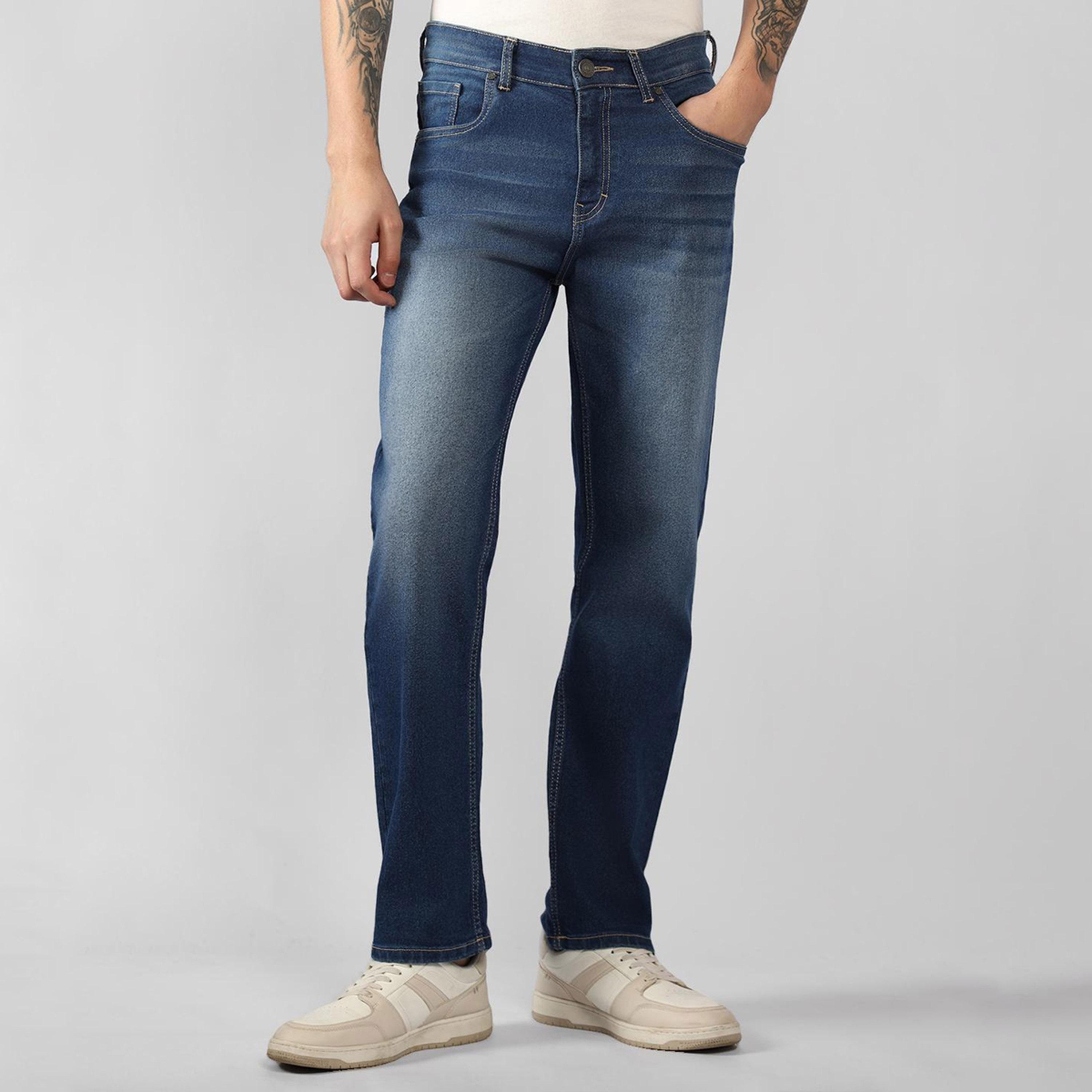 دينيس لينغو× ستايلي-  بنطال جينز مطاطي بقصة مريحة لون باهت-men-clothing-bottoms-jeans-image-6
