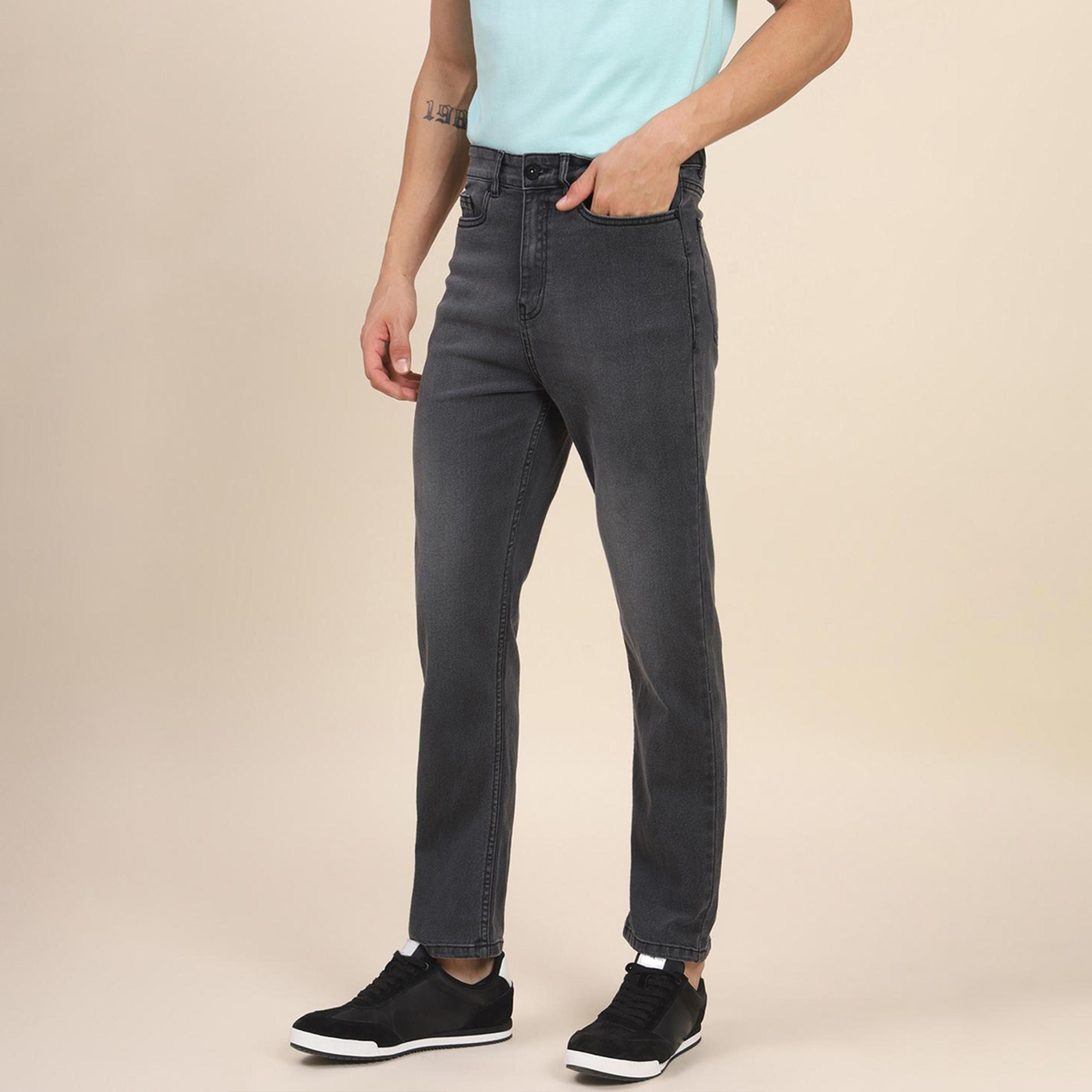 دينيس لينغو× ستايلي-  بنطال جينز مطاطي خصر متوسط وخفيف الوزن لون أزرق فاتح-men-clothing-bottoms-jeans-image-3