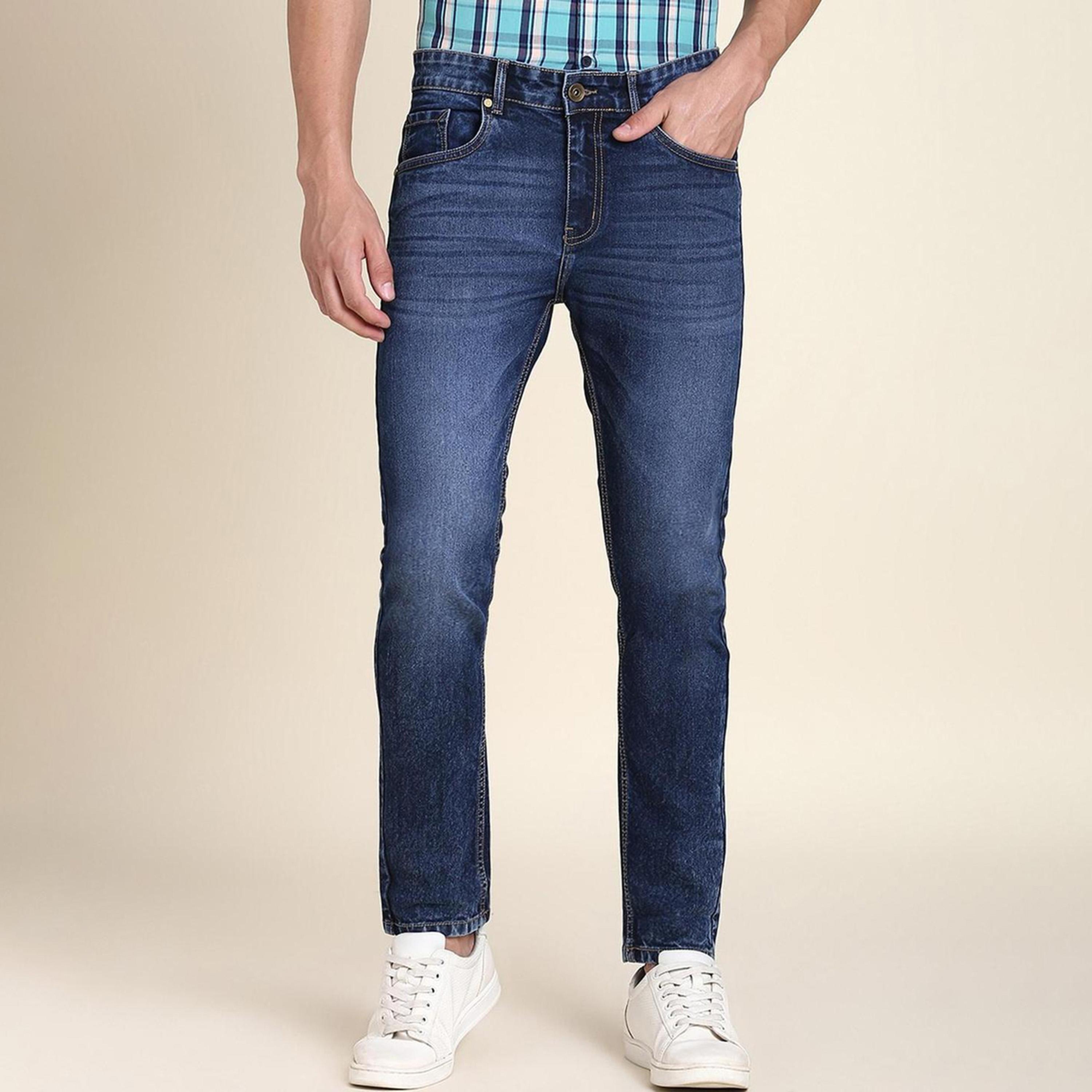 دينيس لينغو× ستايلي-  بنطال جينز مطاطي بقصة ضيقة وخفيف الوزن-men-clothing-jeans-image-1