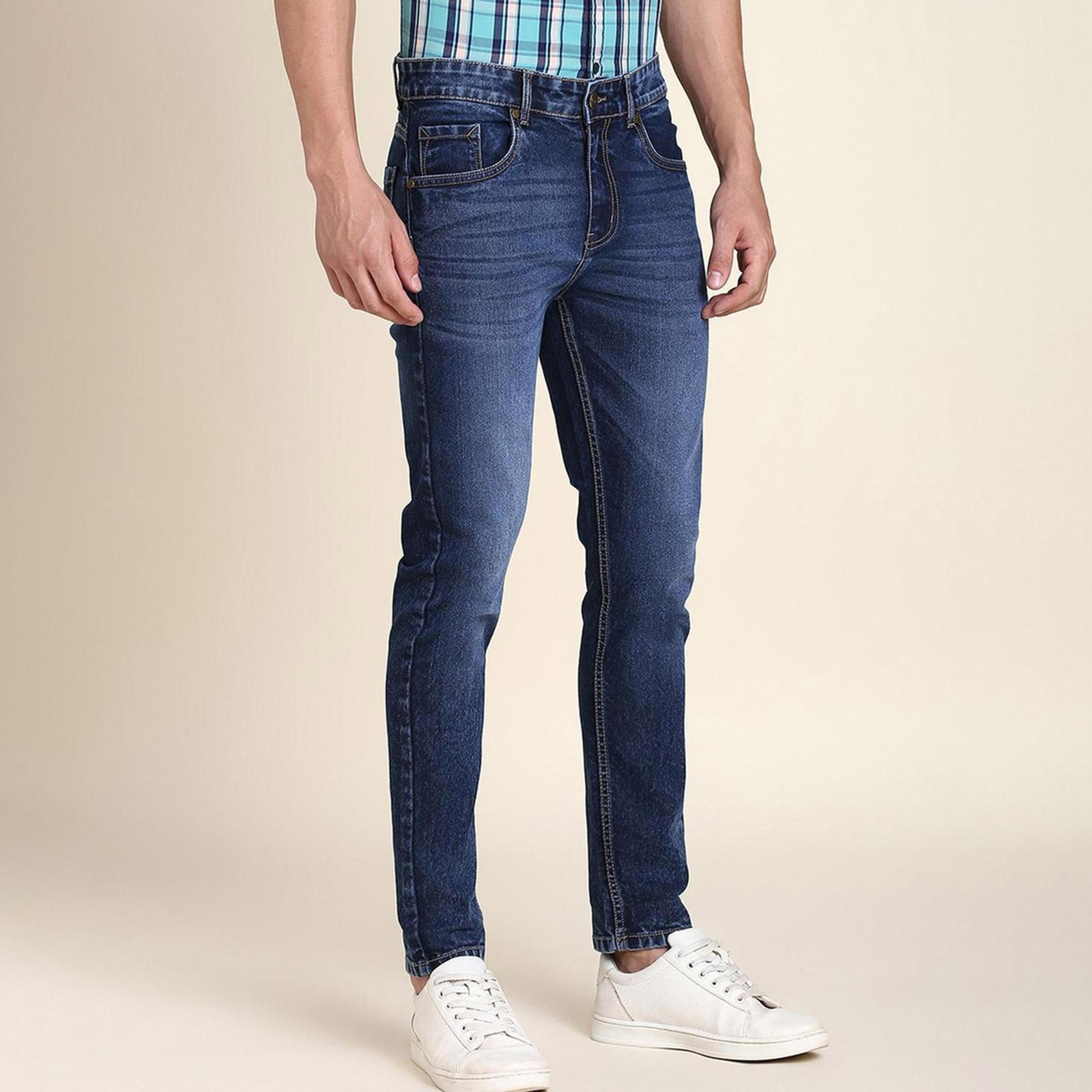 دينيس لينغو× ستايلي-  بنطال جينز مطاطي بقصة ضيقة وخفيف الوزن-men-clothing-jeans-image-4