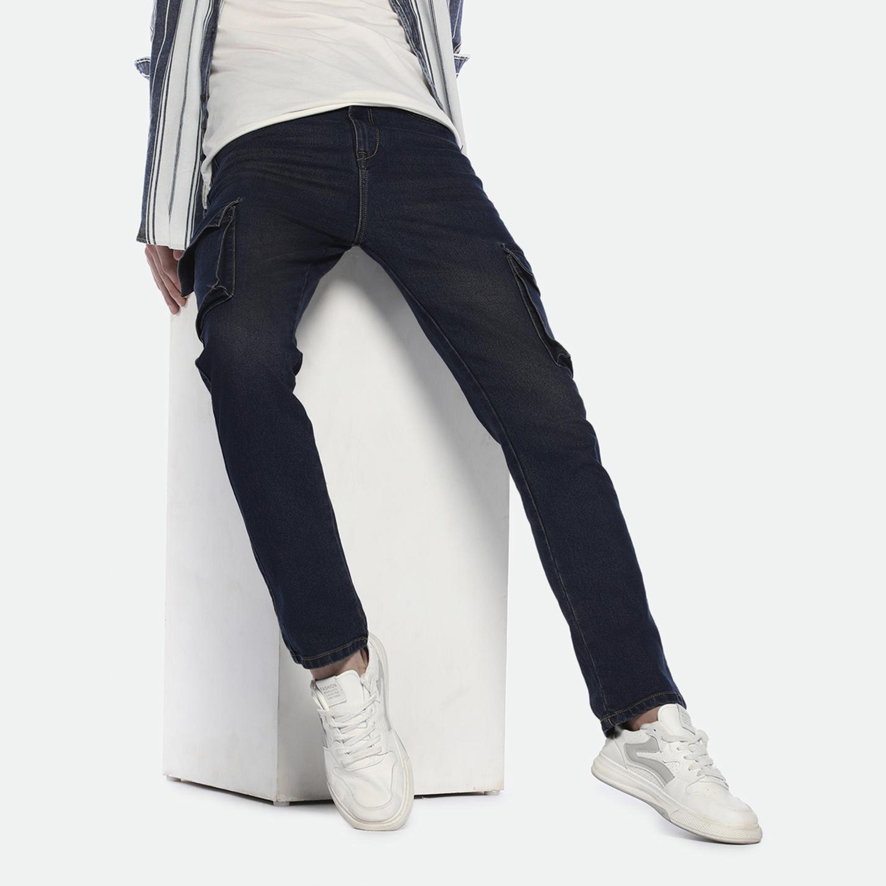 Dennis Lingo X Styli Straight Fit Clean Look Light Fade Stretchable Cargo Jeans-men-clothing-bottoms-jeans-image-1