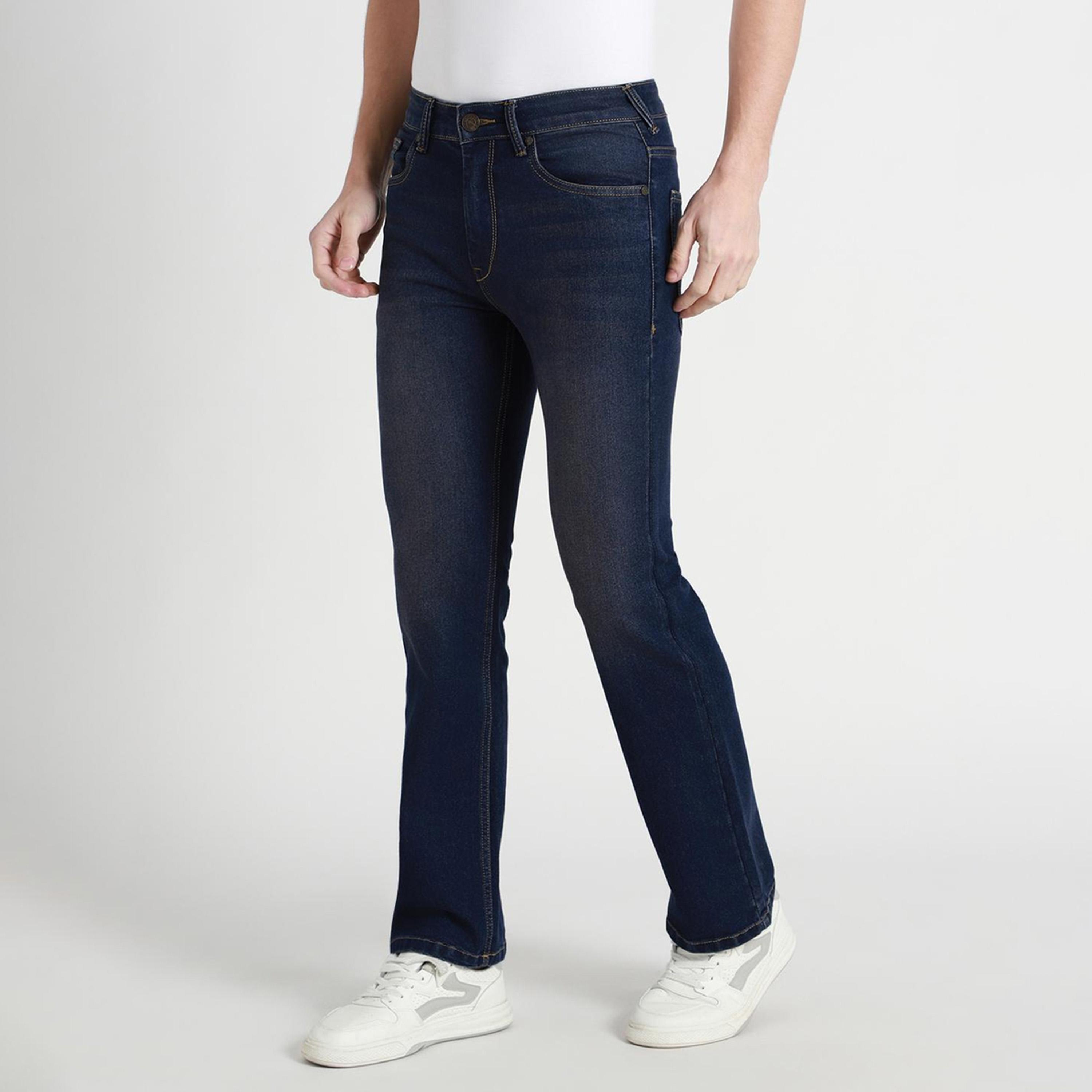 Dennis Lingo X Styli Bootcut Mid-Rise Dark Shade Clean Look Stretchable Jeans-men-clothing-bottoms-jeans-image-1