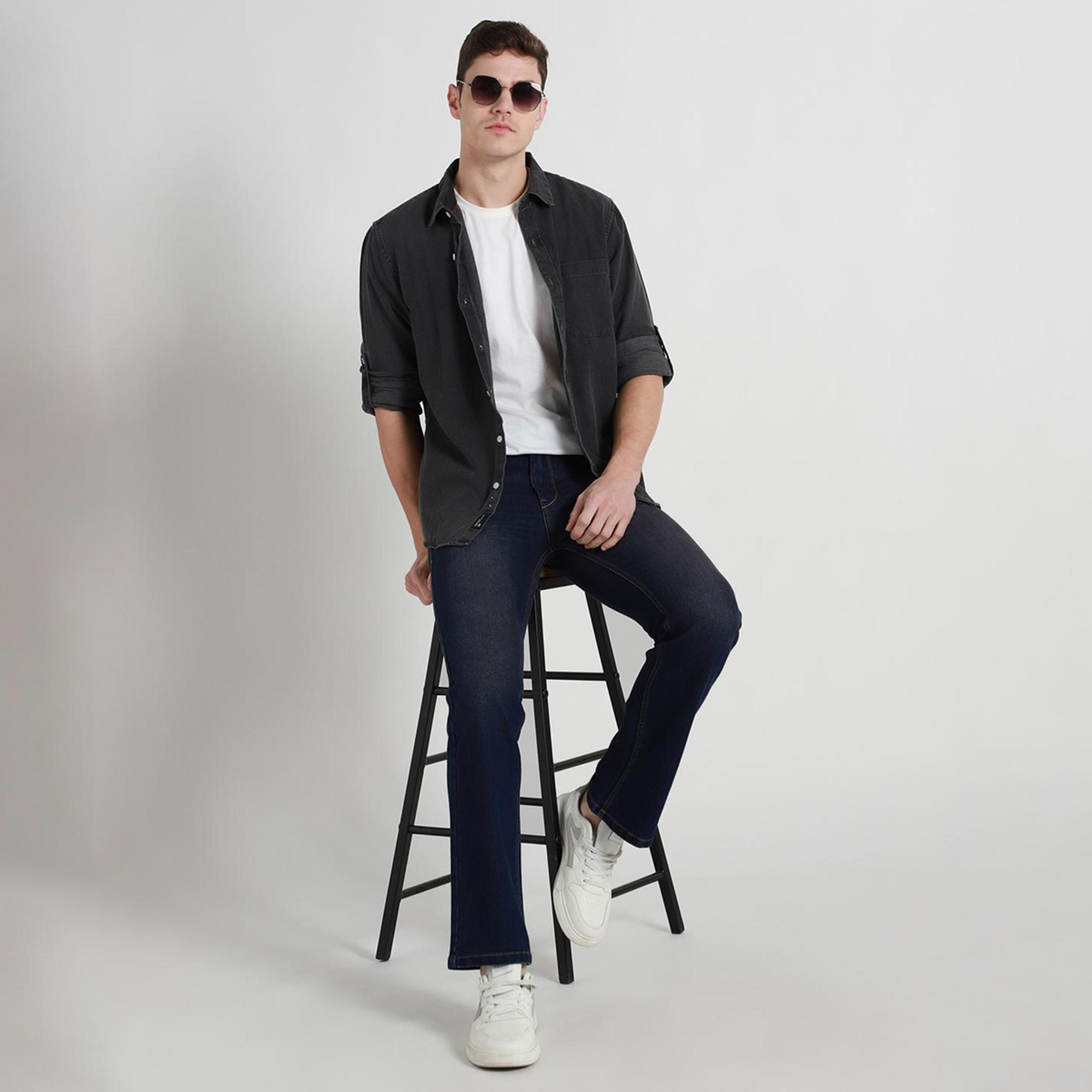 Dennis Lingo X Styli Bootcut Mid-Rise Dark Shade Clean Look Stretchable Jeans-men-clothing-bottoms-jeans-image-3