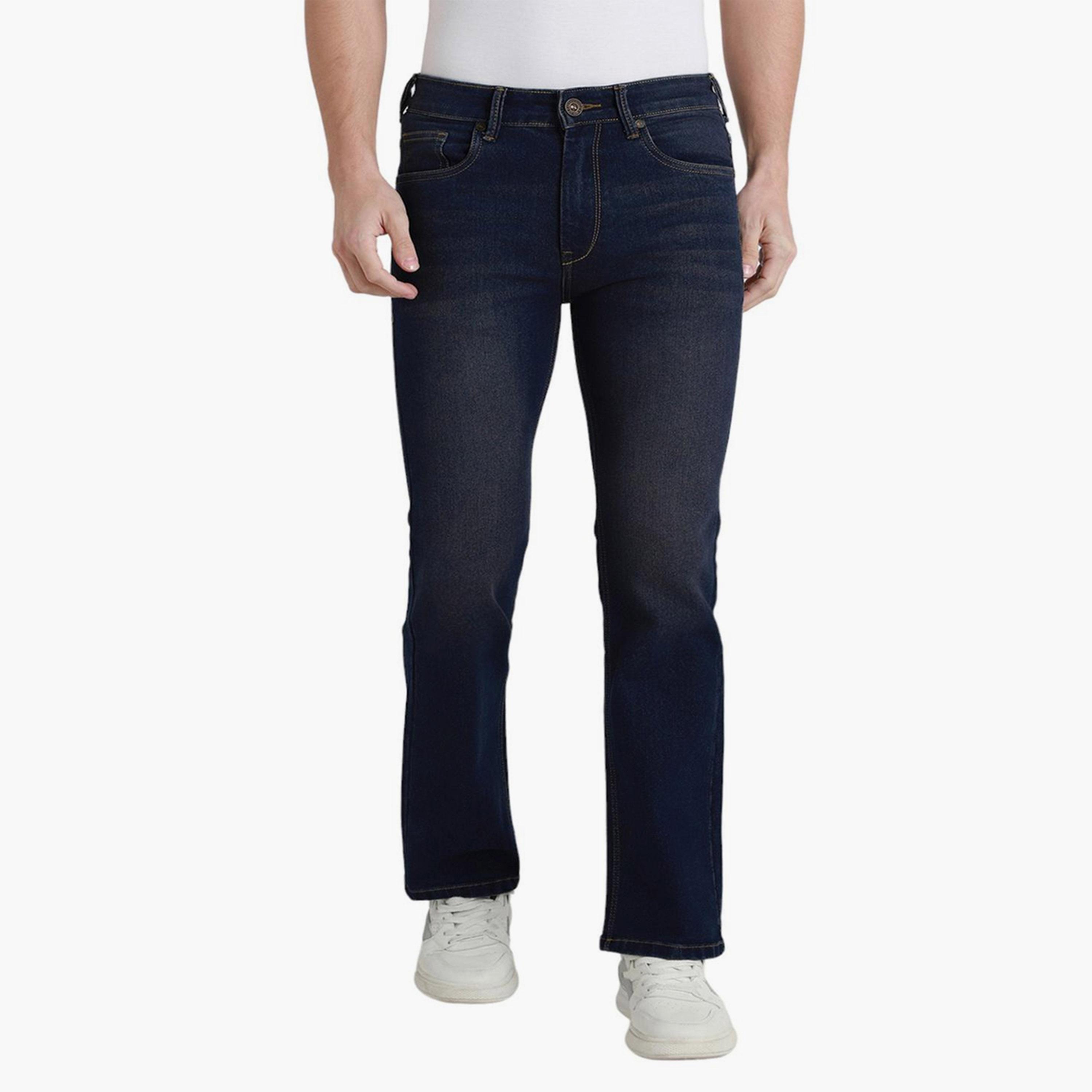 دينيس لينغو× ستايلي-  بنطال جينز مطاطي متوسط ​​الارتفاع بلون داكن ومظهر نظيف-men-clothing-bottoms-jeans-image-4