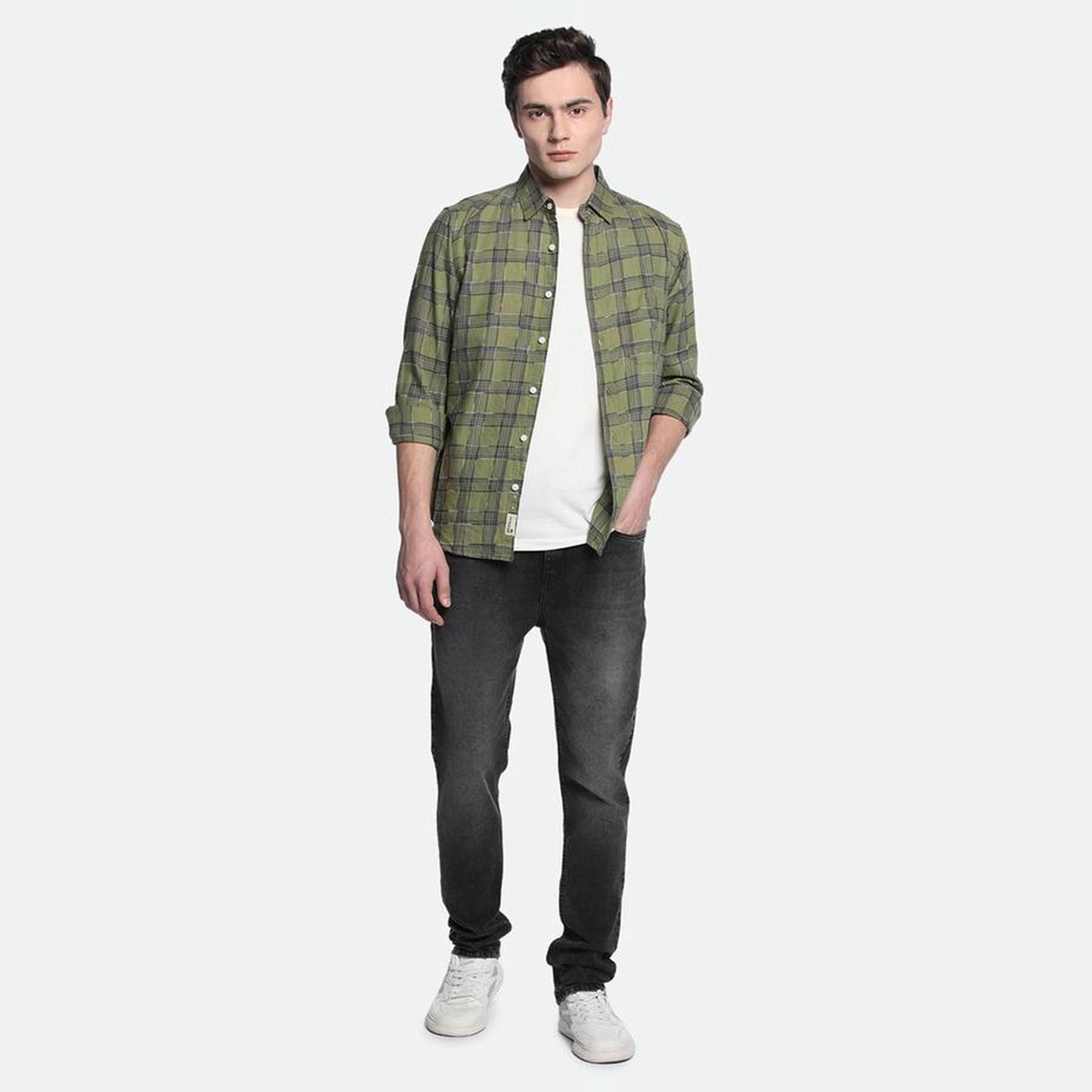 دينيس لينغو× ستايلي-  بنطال جينز مطاطي متوسط ​​الارتفاع ذو مظهر أنيق-men-clothing-bottoms-jeans-image-1