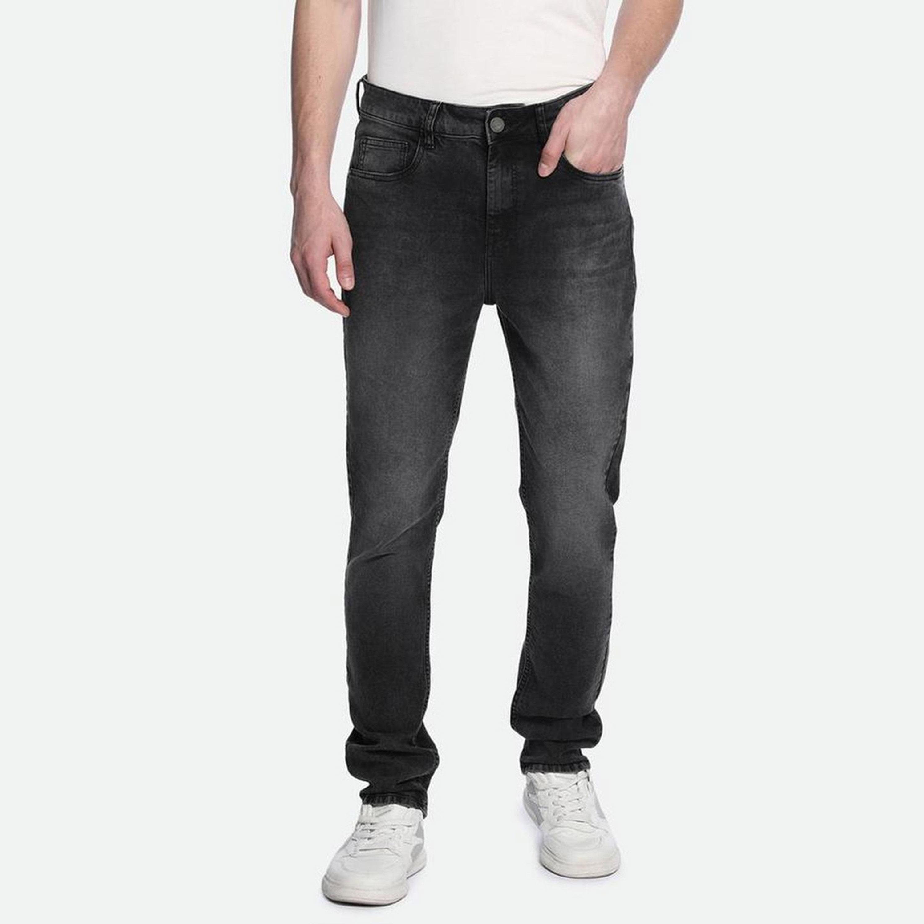 Dennis Lingo X Styli Slim Fit Mid-Rise Dark Shade Clean Look Stretchable Jeans-men-clothing-bottoms-jeans-image-2