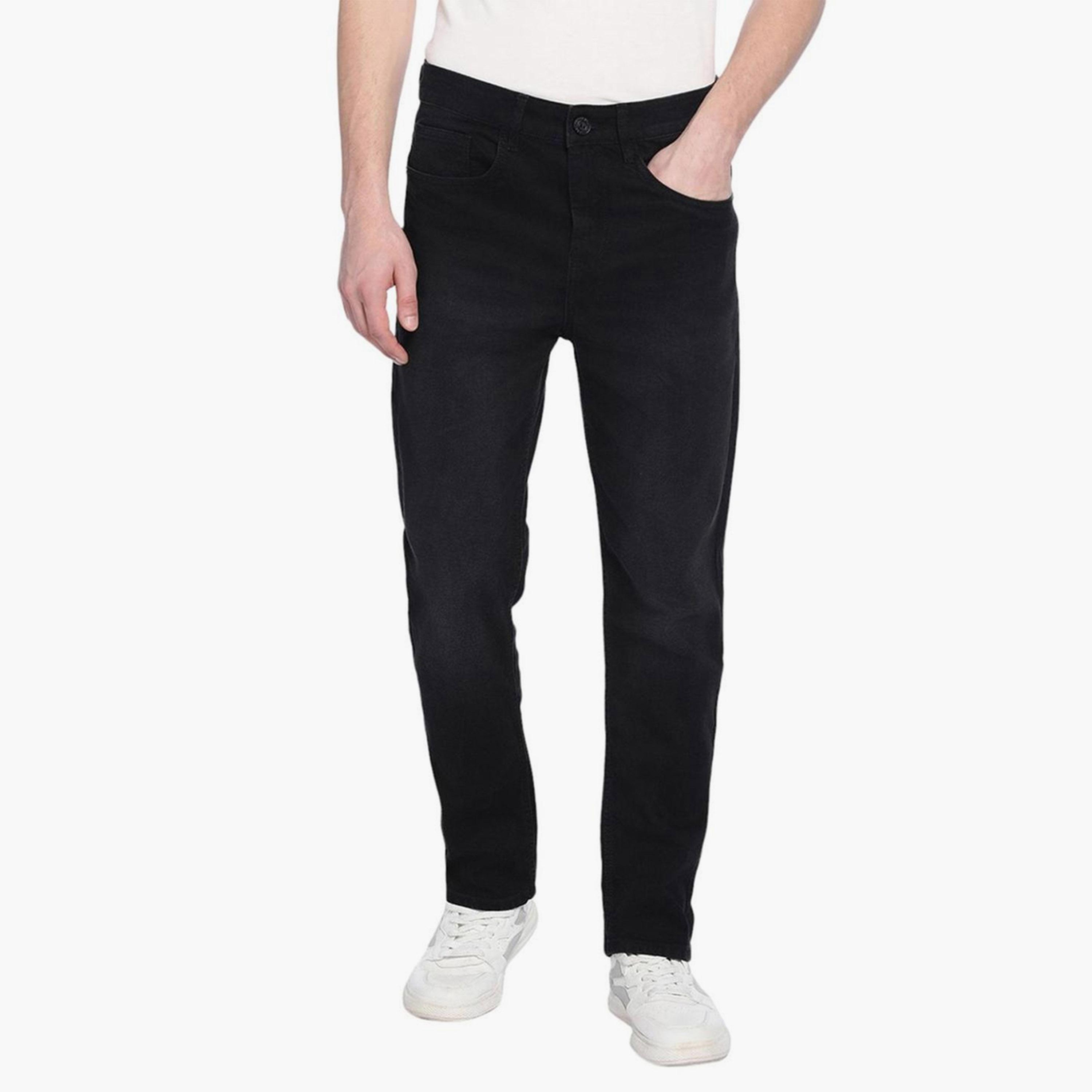 Dennis Lingo X Styli Straight Fit Mid-Rise Dark Shade Clean Look Stretchable Jeans-men-clothing-bottoms-jeans-image-2