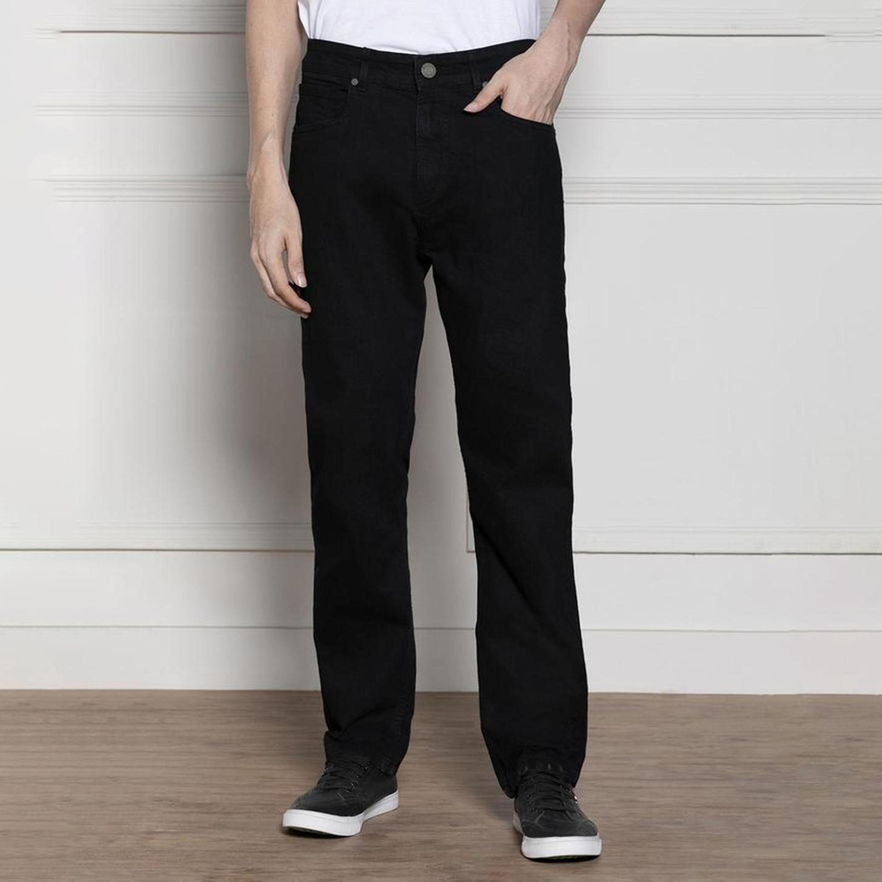 دينيس لينغو× ستايلي-  بنطال جينز مطاطي ذو مظهر مريح ونظيف-men-clothing-bottoms-jeans-image-1