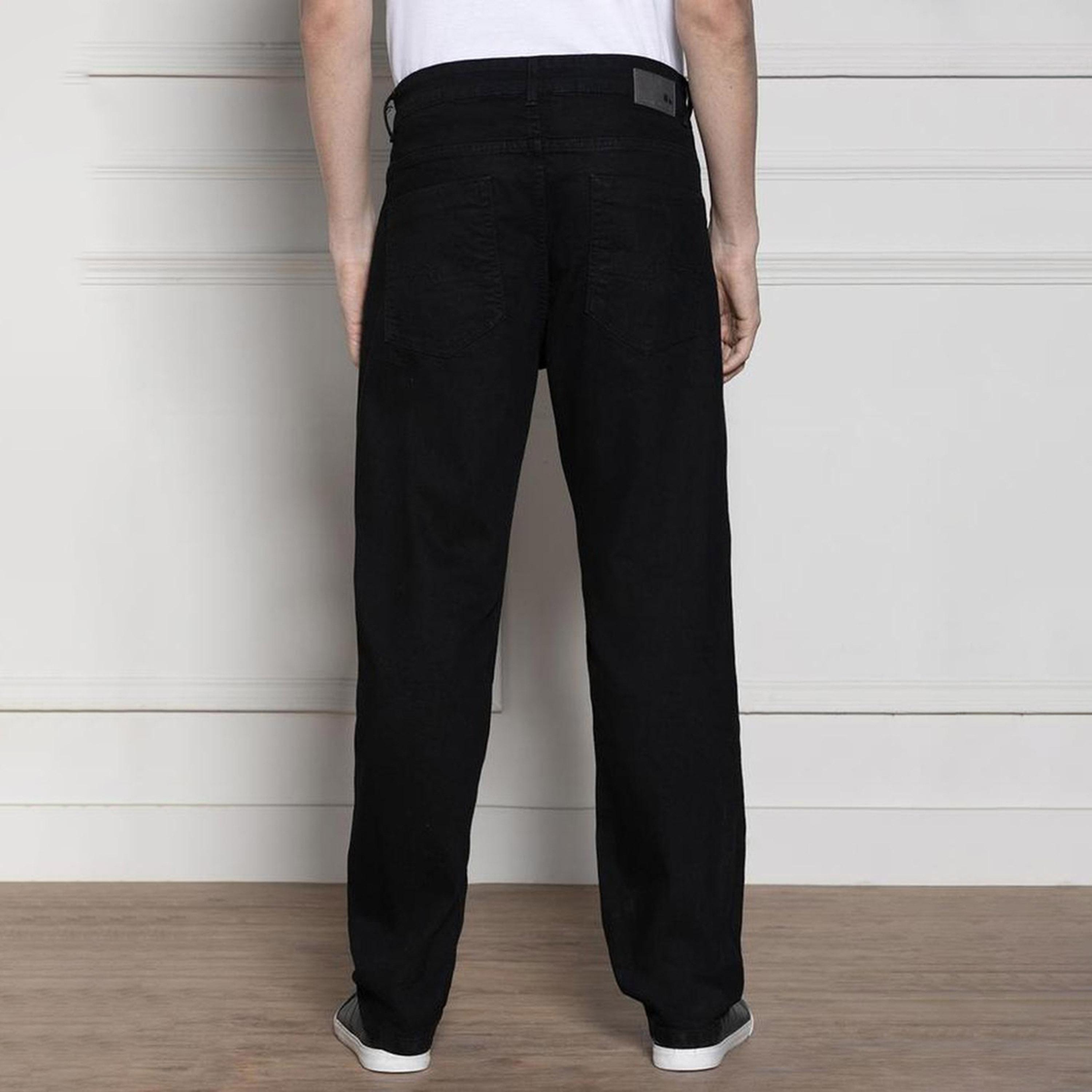 دينيس لينغو× ستايلي-  بنطال جينز مطاطي ذو مظهر مريح ونظيف-men-clothing-bottoms-jeans-image-4