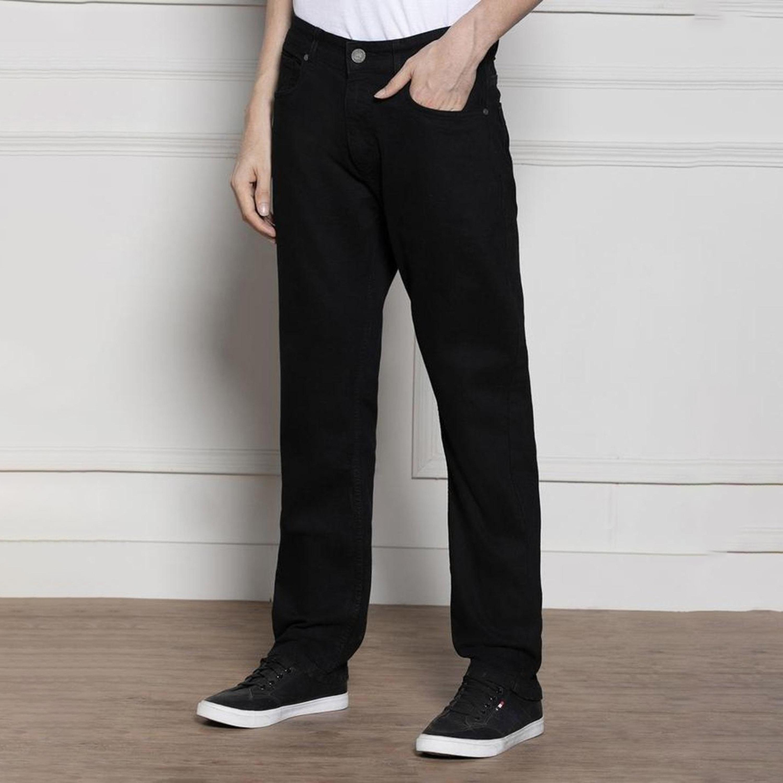 دينيس لينغو× ستايلي-  بنطال جينز مطاطي ذو مظهر مريح ونظيف-men-clothing-bottoms-jeans-image-6