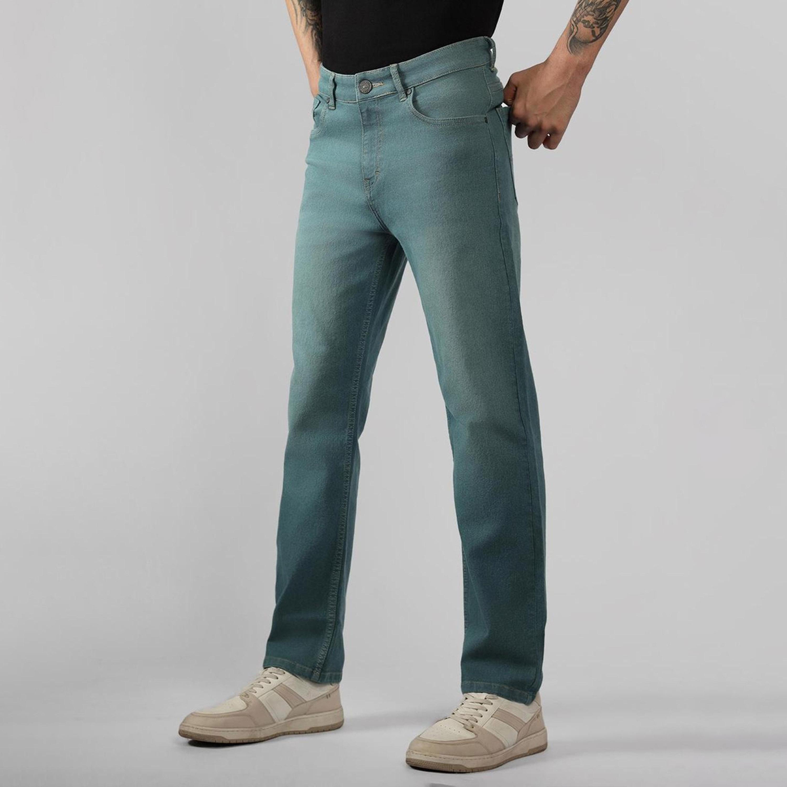 دينيس لينغو× ستايلي-  بنطال جينز مطاطي بقصة مريحة وخفيف الوزن-men-clothing-bottoms-jeans-image-2