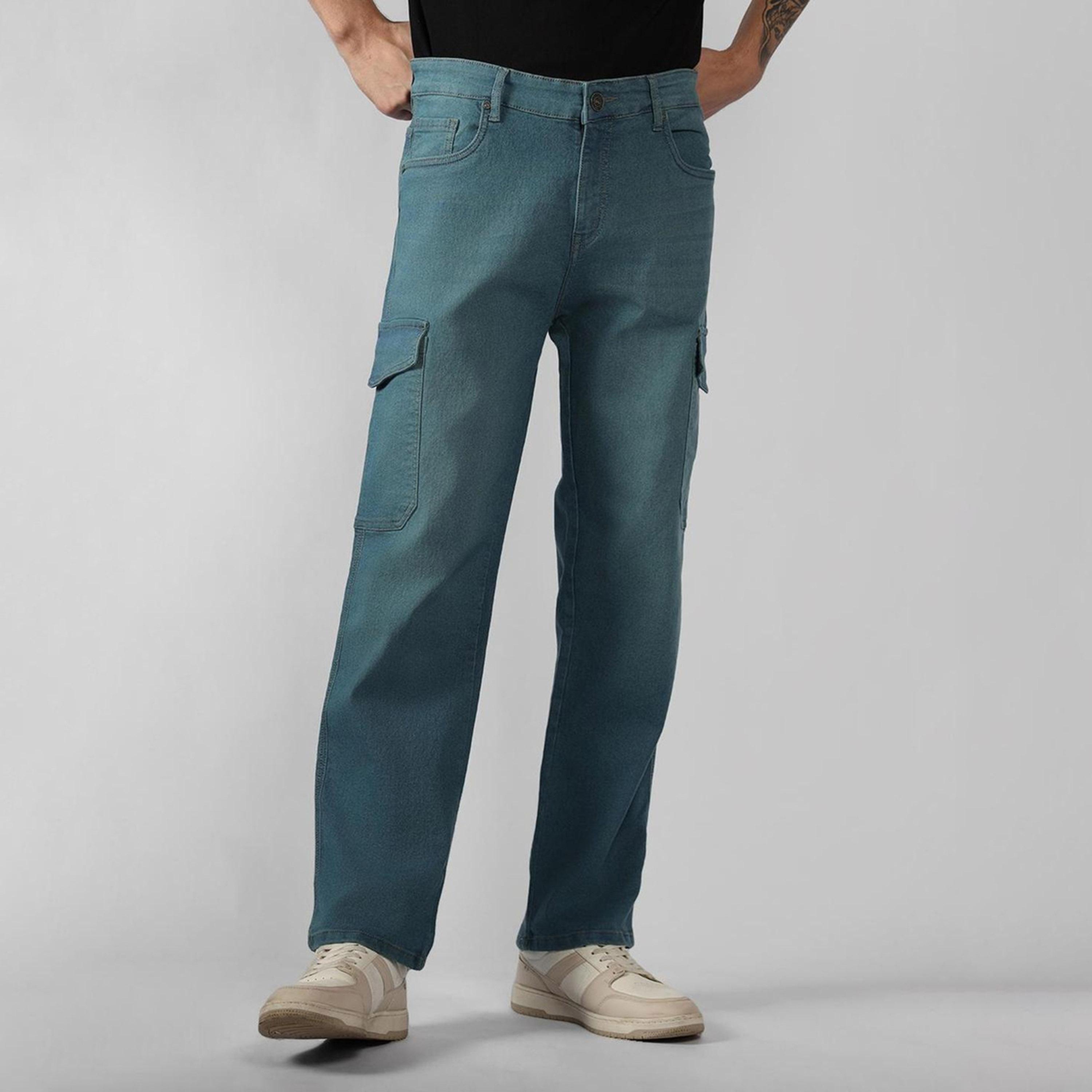 دينيس لينغو× ستايلي-  بنطال جينز قطني مطاطي خصر متوسط-men-clothing-bottoms-jeans-image-2
