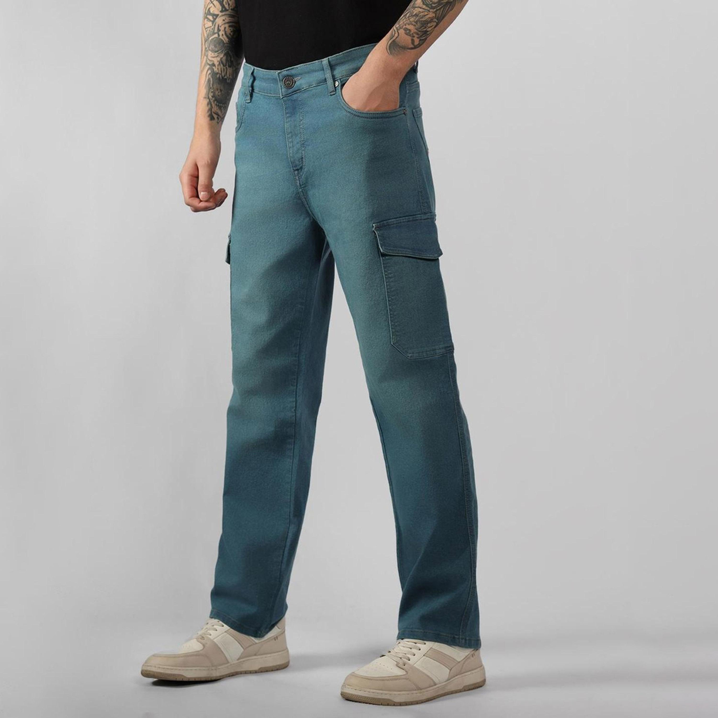 دينيس لينغو× ستايلي-  بنطال جينز قطني مطاطي خصر متوسط-men-clothing-bottoms-jeans-image-4
