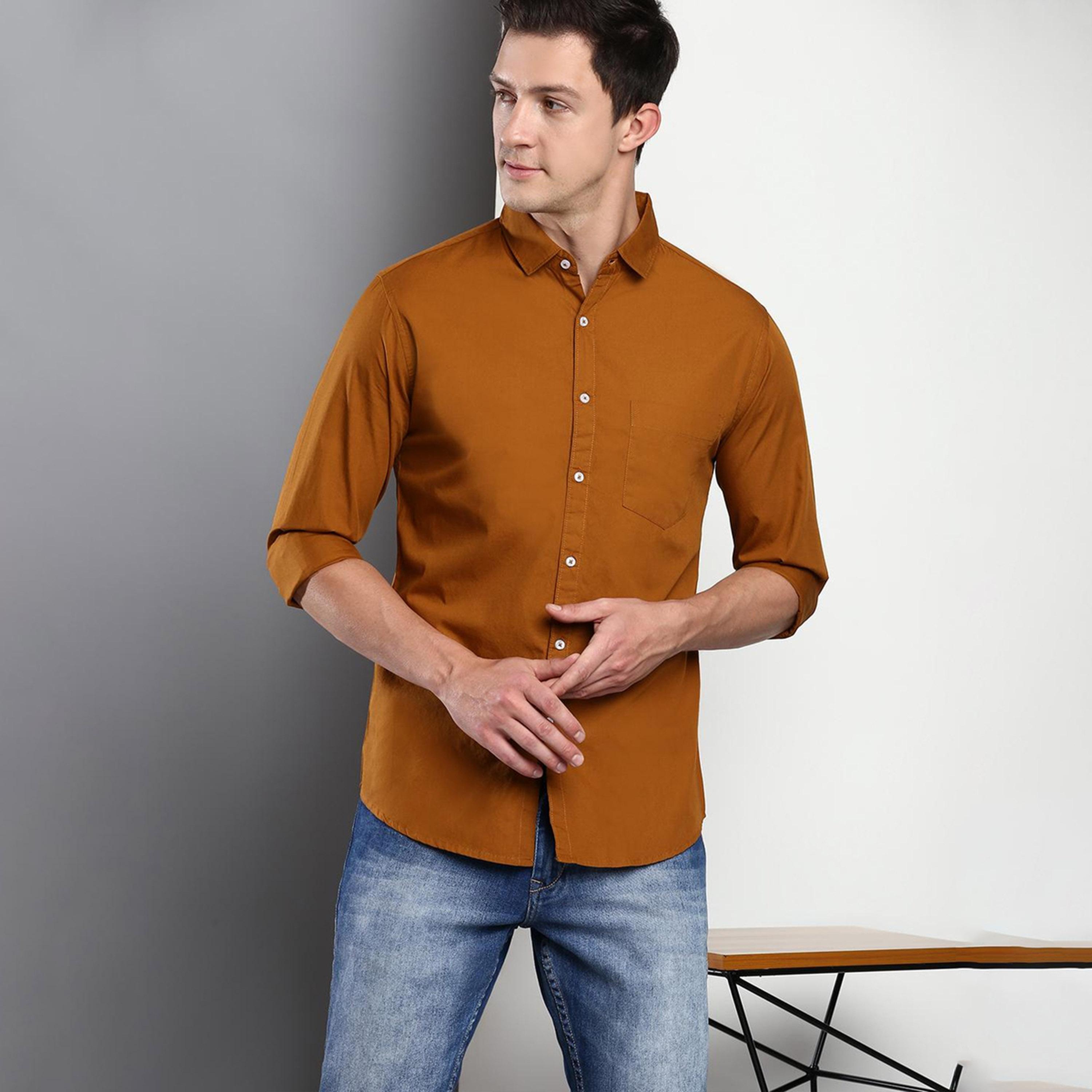 دينيس لينغو× ستايلي-  قميص كاجوال سادة-men-clothing-shirts-image-10