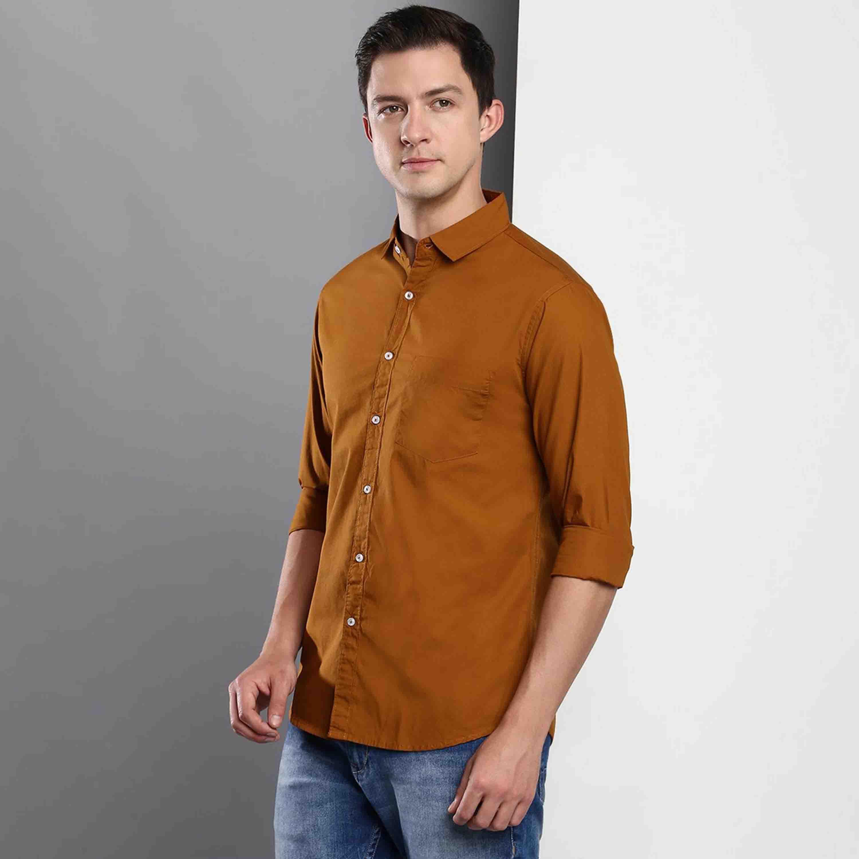 دينيس لينغو× ستايلي-  قميص كاجوال سادة-men-clothing-shirts-image-8