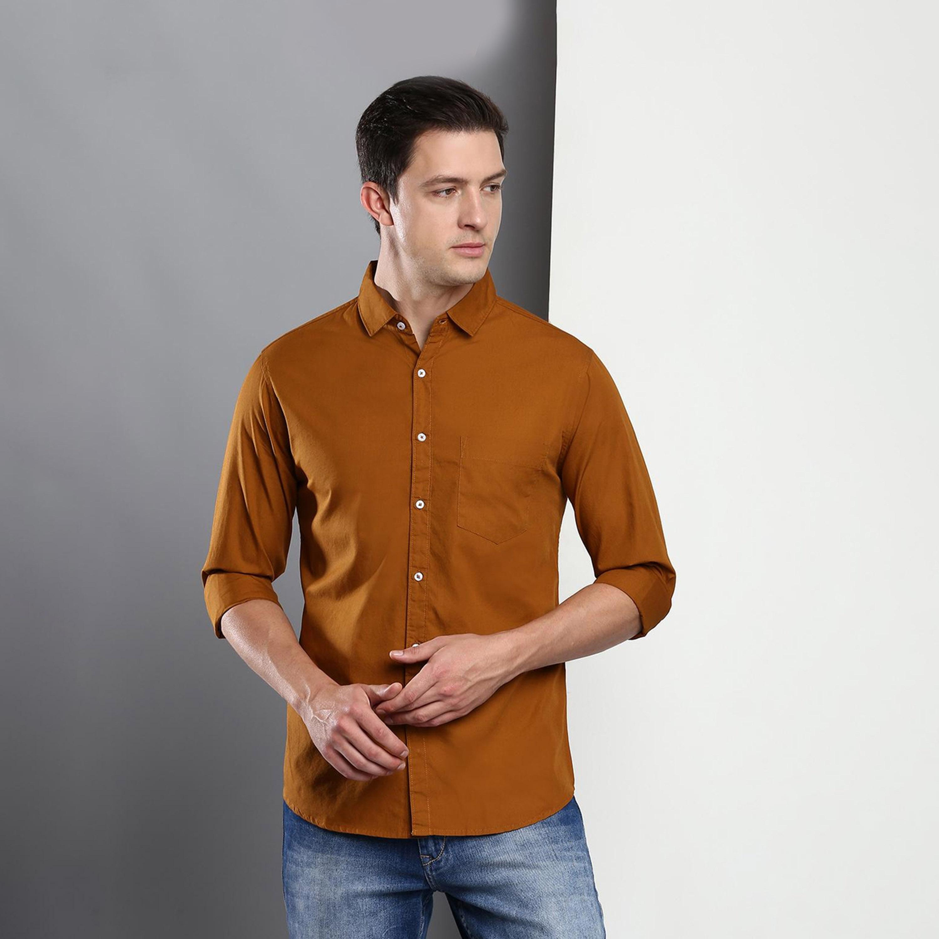 دينيس لينغو× ستايلي-  قميص كاجوال سادة-men-clothing-shirts-image-3