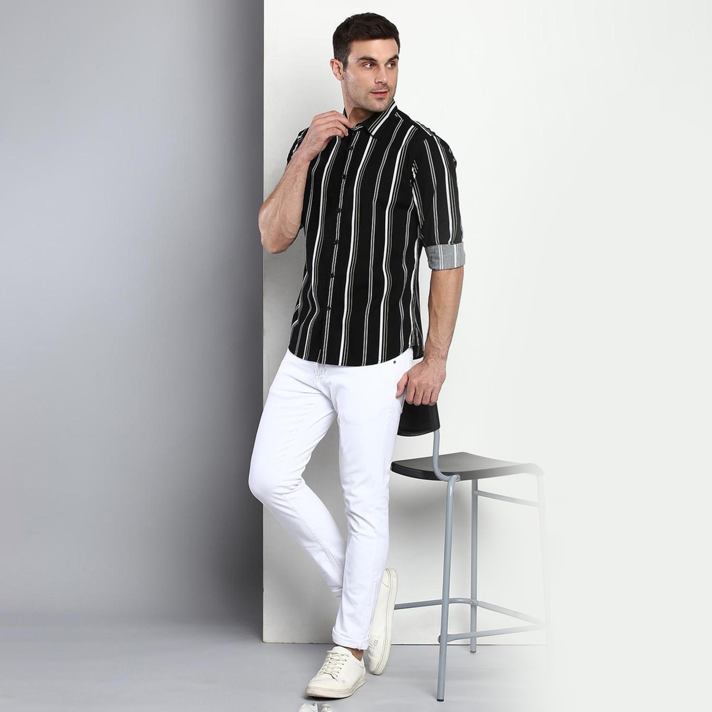 دينيس لينغو× ستايلي-  قميص كاجوال سادة-men-clothing-shirts-image-2