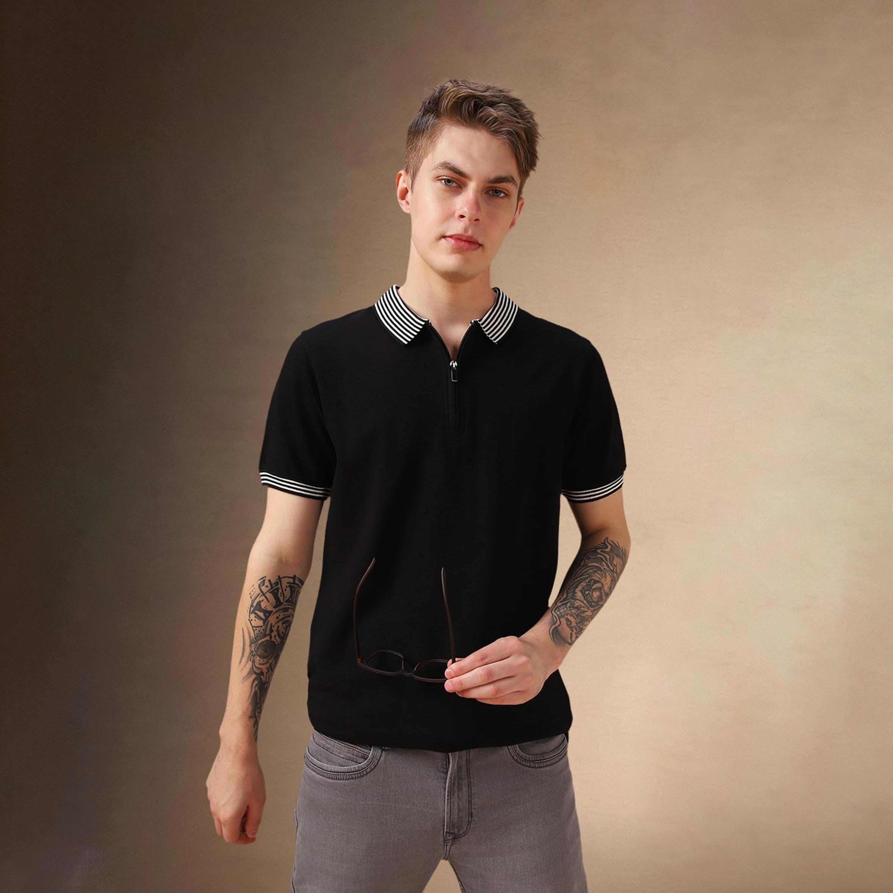 Dennis Lingo X Styli Solid Polo Collar Cotton T-shirt-men-clothing-tshirtsandpolos-tshirts-image-1