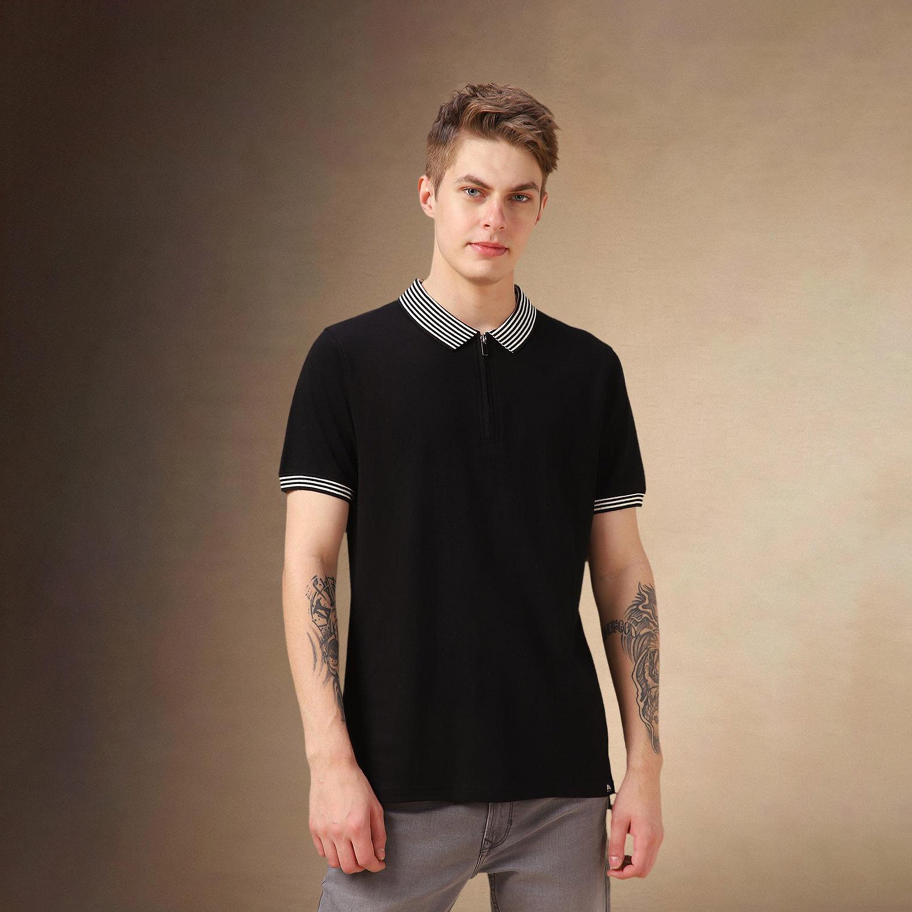 Dennis Lingo X Styli Solid Polo Collar Cotton T-shirt-men-clothing-tshirtsandpolos-tshirts-image-6