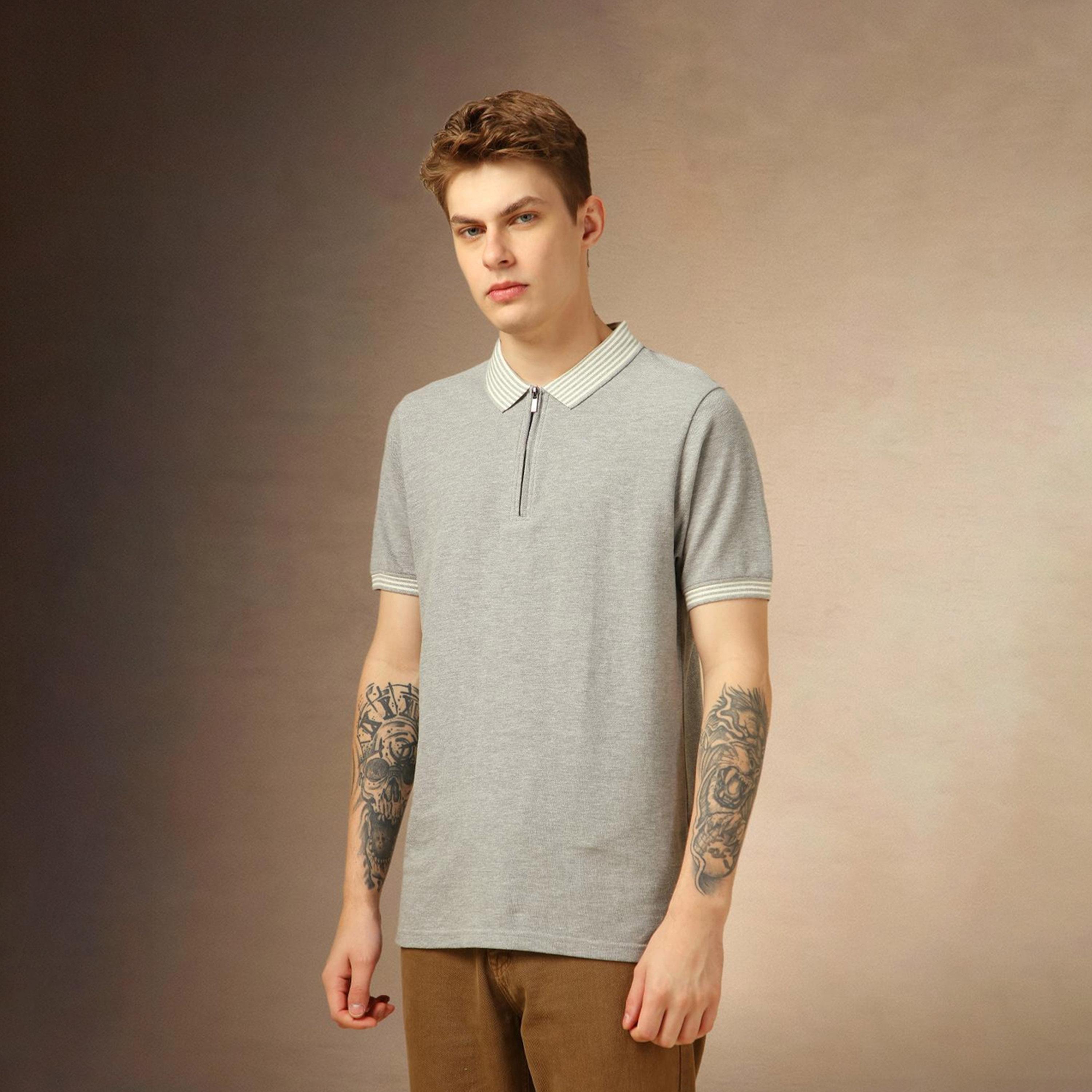 Dennis Lingo X Styli Solid Polo Collar Cotton T-shirt-men-clothing-tshirtsandpolos-tshirts-image-2