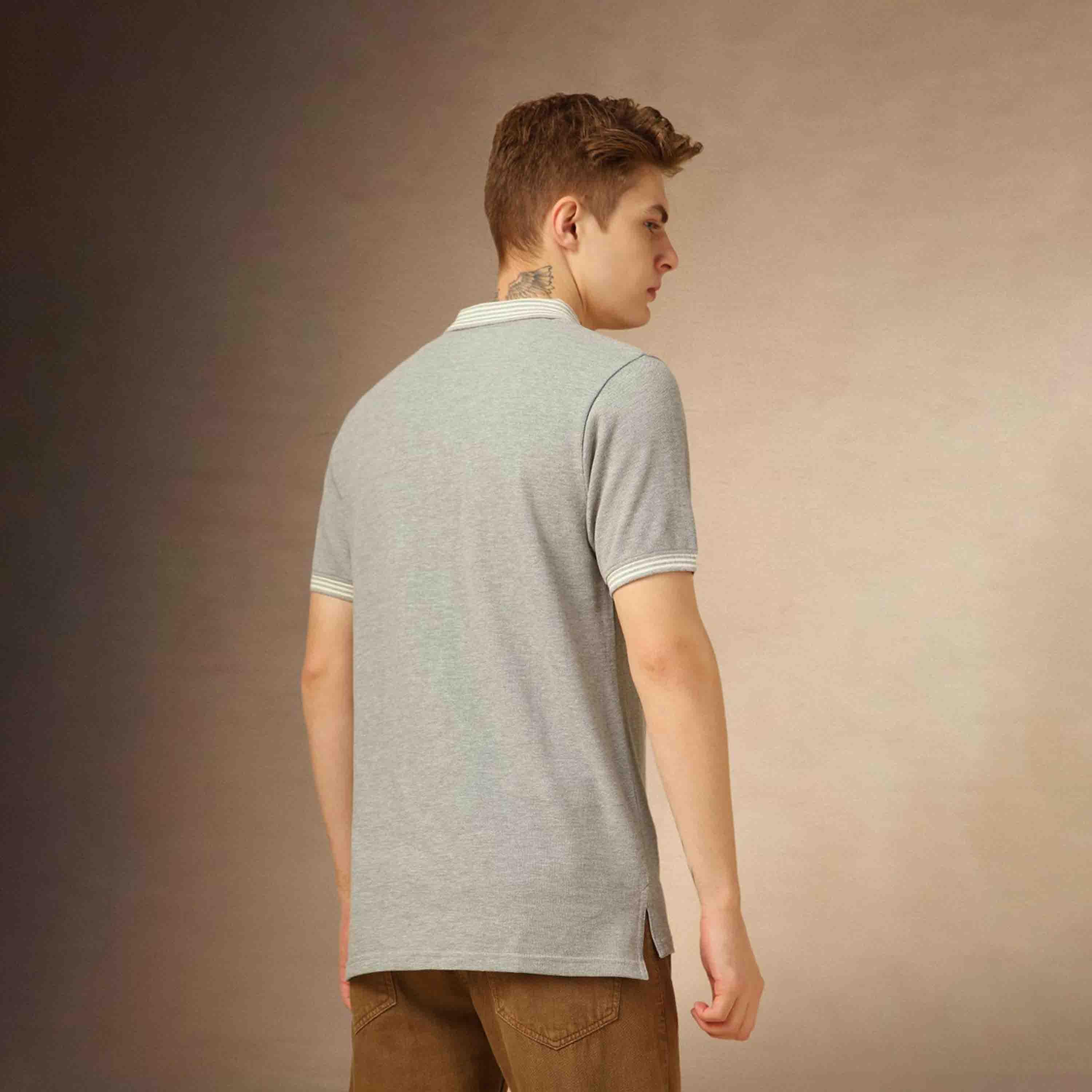 دينيس لينغو× ستايلي-  تي شيرت قطن ياقة بولو سادة-men-clothing-tshirtsandpolos-tshirts-image-3