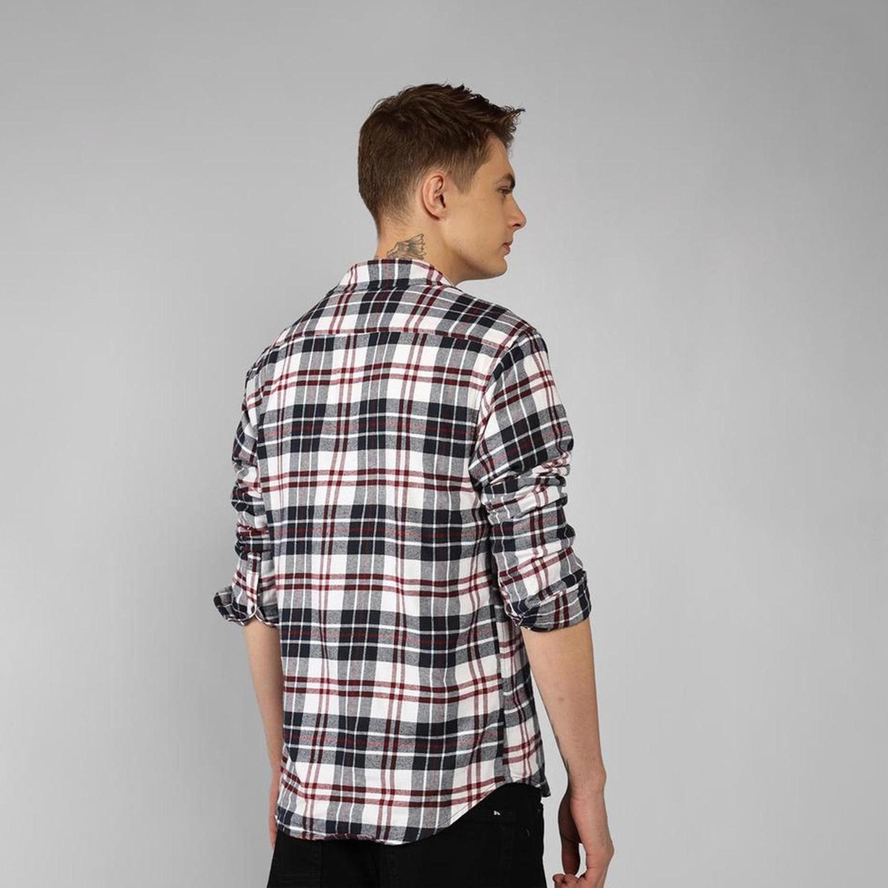 دينيس لينغو× ستايلي-  قميص كاجوال قطن خالص مقاس مريح قماش تارتان-men-clothing-shirts-image-4