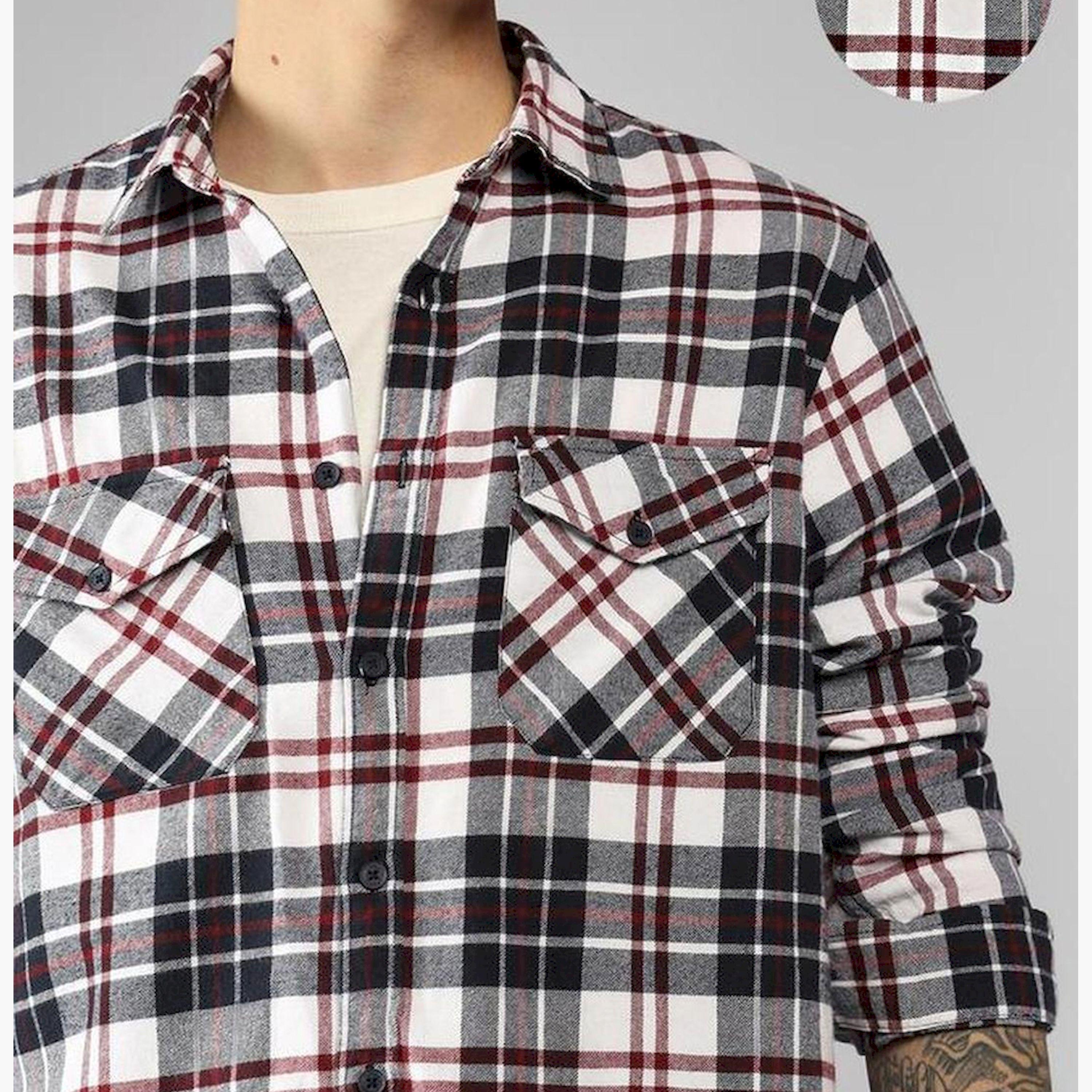 دينيس لينغو× ستايلي-  قميص كاجوال قطن خالص مقاس مريح قماش تارتان-men-clothing-shirts-image-7