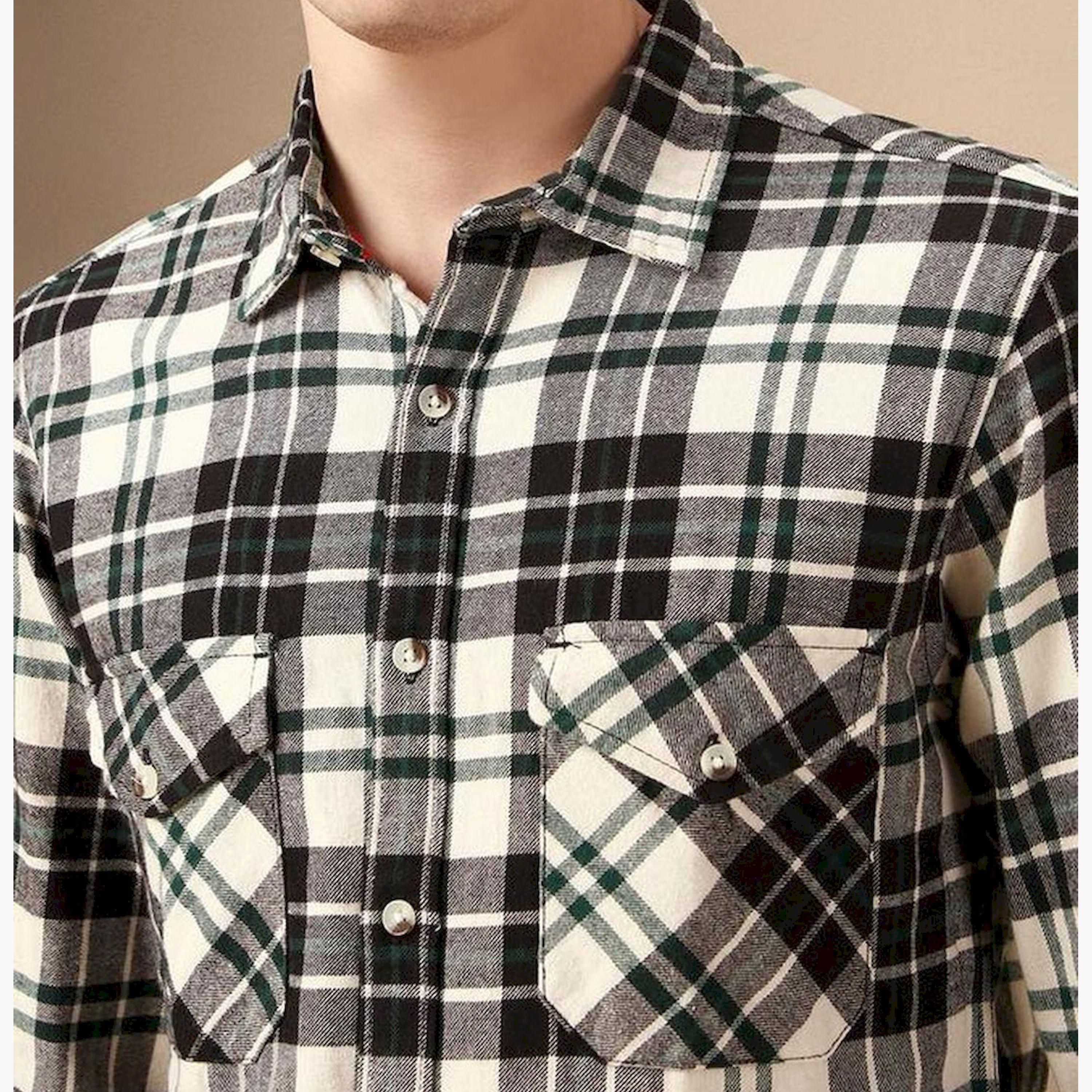 Dennis Lingo X Styli Tartan Checks Flannel Relaxed Fit Pure Cotton Casual Shirt-men-clothing-shirts-image-7