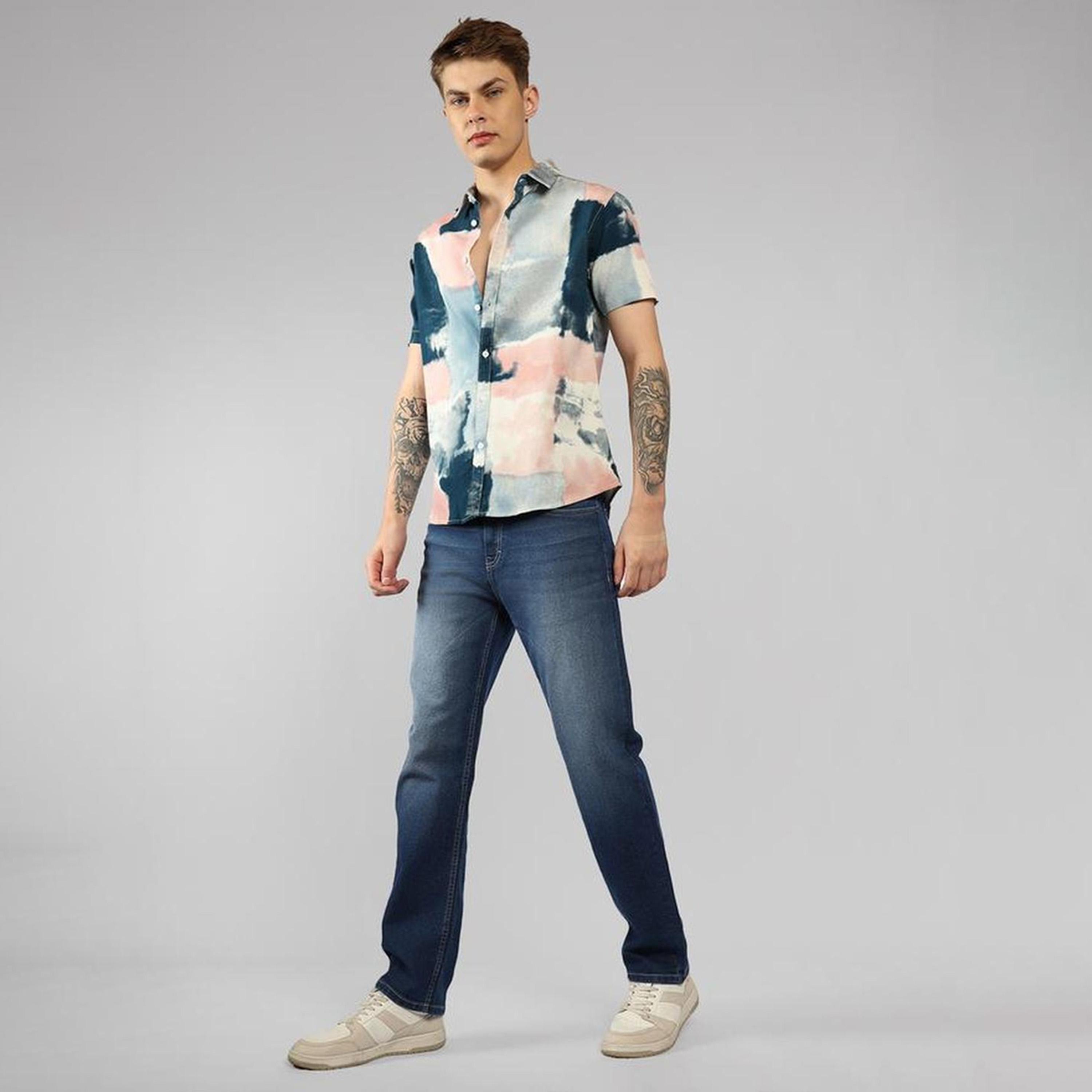 Dennis Lingo X Styli Spread Collar Cotton Dobby Textured Print Casual Shirt-men-clothing-shirts-image-3