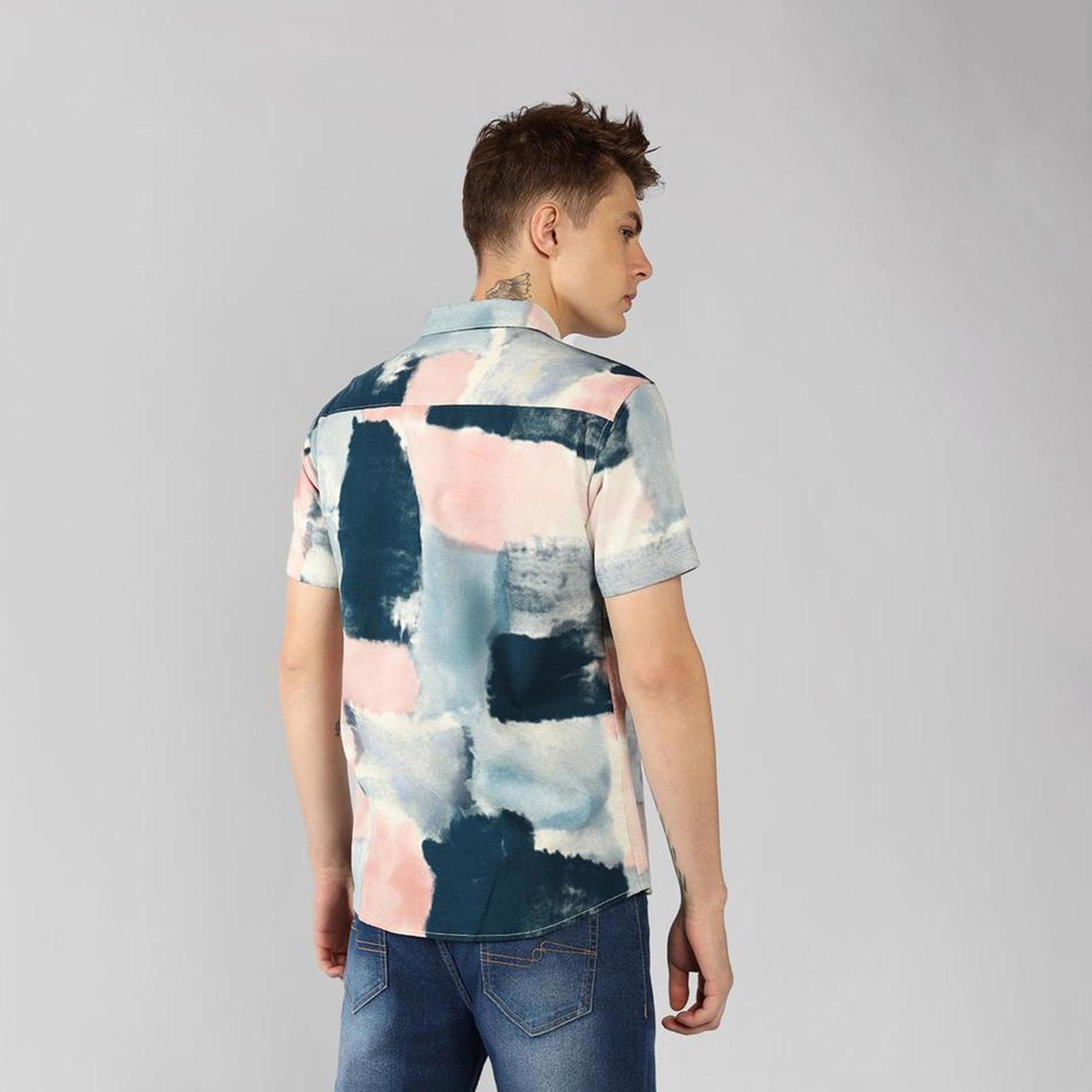 Dennis Lingo X Styli Spread Collar Cotton Dobby Textured Print Casual Shirt-men-clothing-shirts-image-7