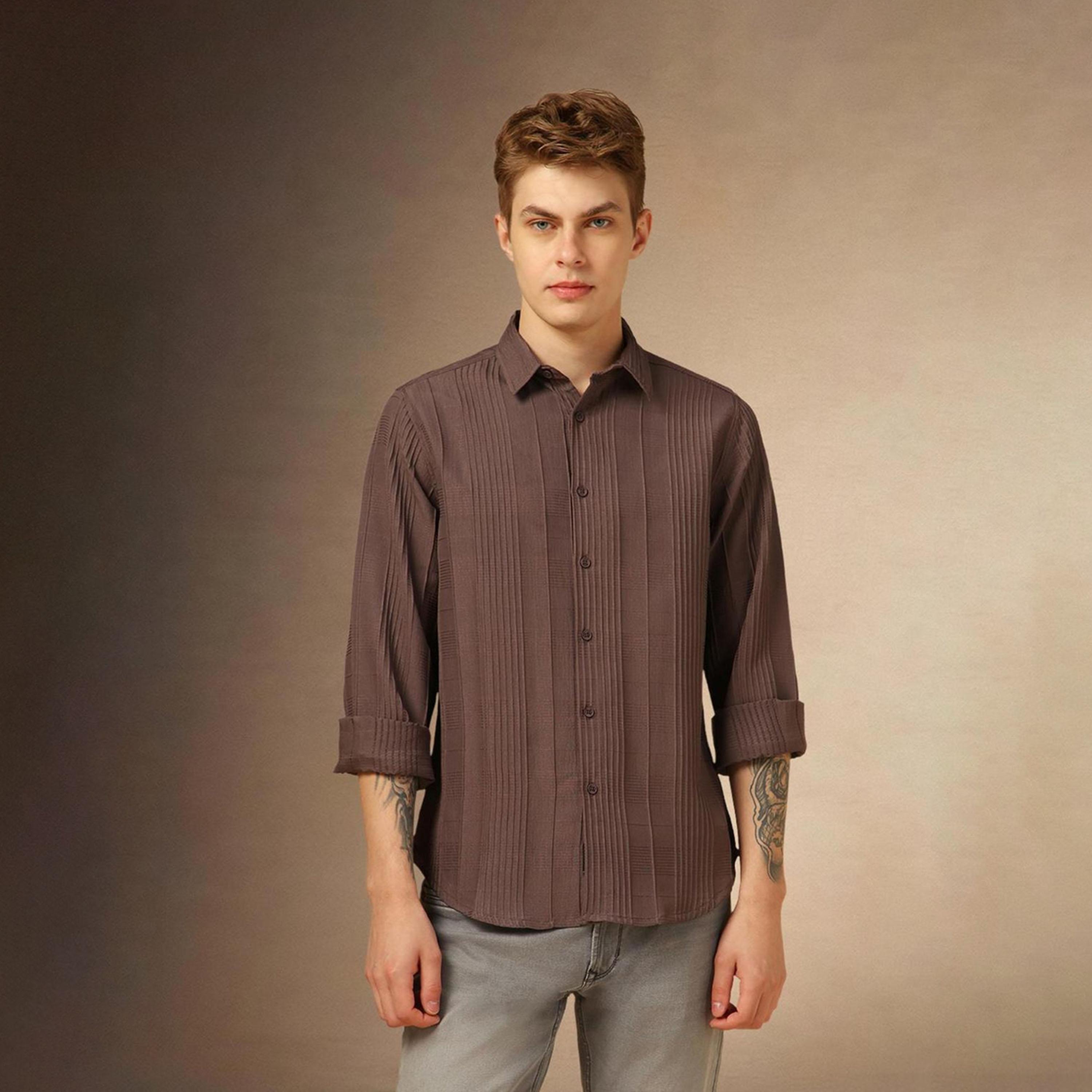 Dennis Lingo X Styli Classic Relaxed Fit Textured Spread Collar Casual Shirt-men-clothing-shirts-image-1