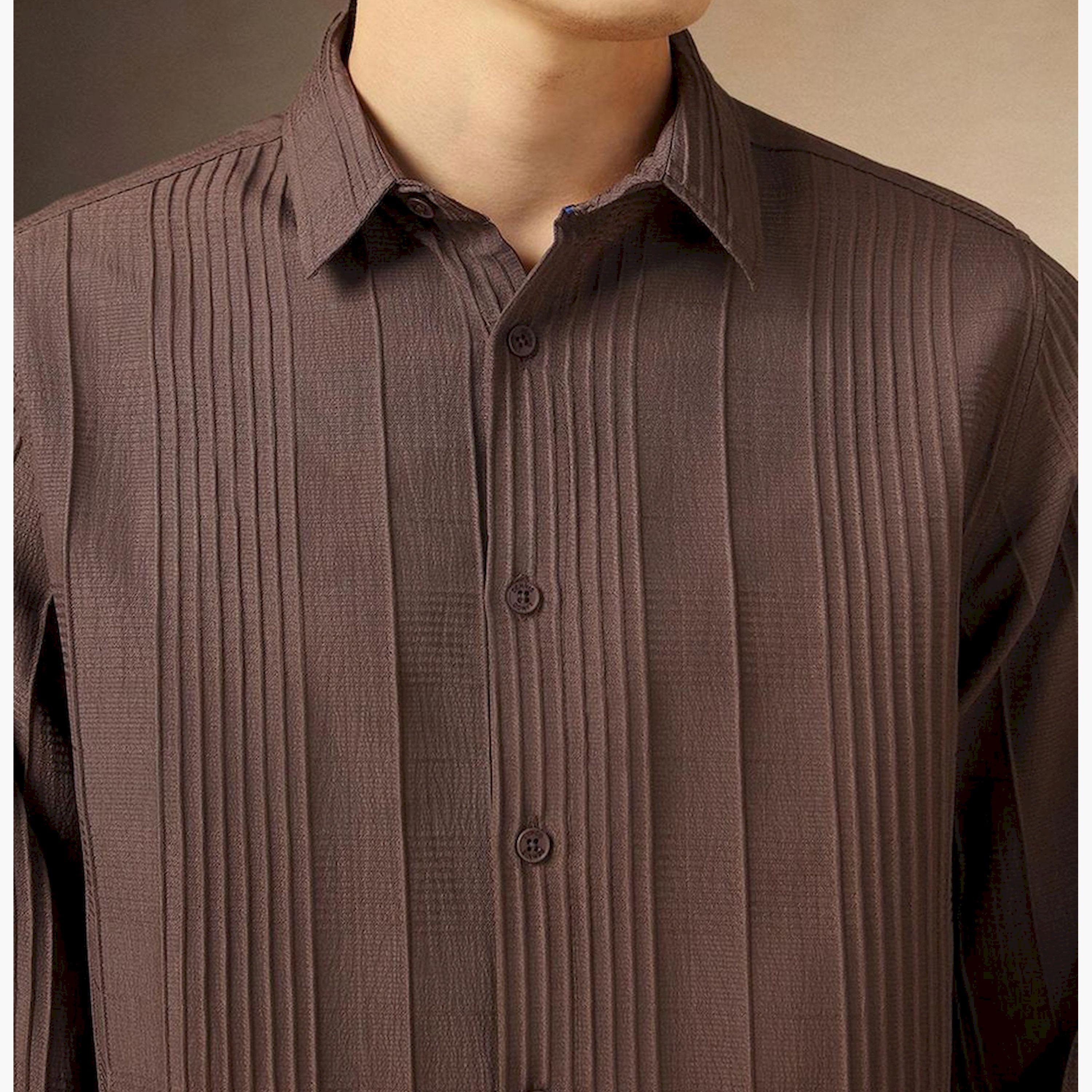 دينيس لينغو× ستايلي-  قميص كاجوال ياقة واسعة كلاسيكي مريح-men-clothing-shirts-image-6