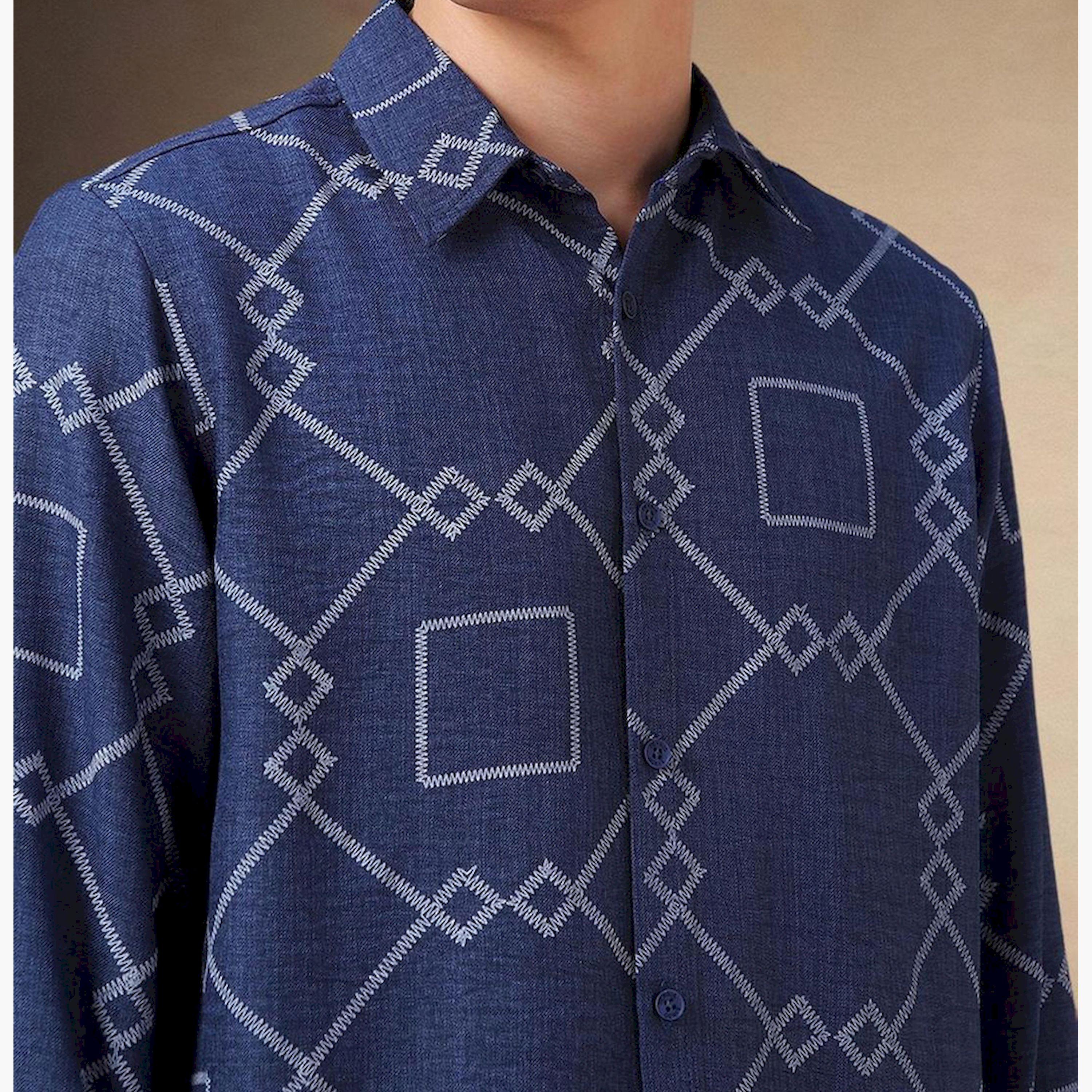 Dennis Lingo X Styli Men Spread Collar Geometric Printed Relaxed Fit Casual Shirt-men-clothing-shirts-image-6