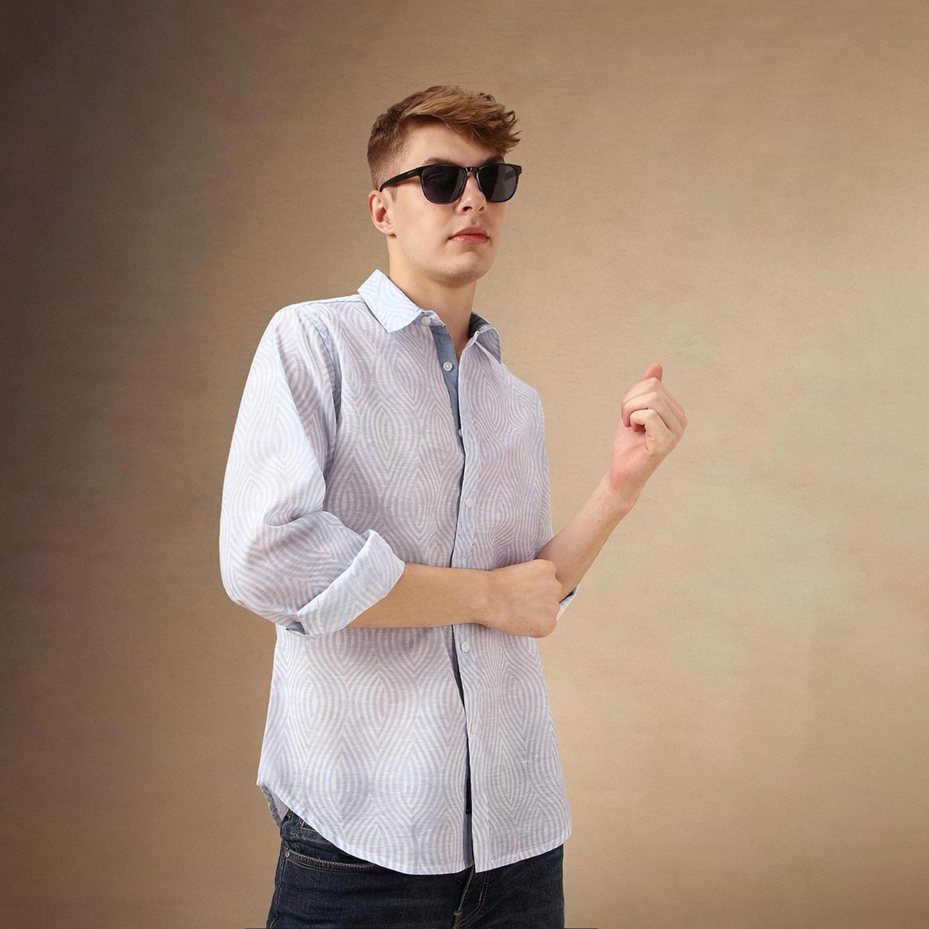 Dennis Lingo X Styli Men Smart Spread Collar Abstract Printed Cotton Casual Shirt-men-clothing-shirts-image-1