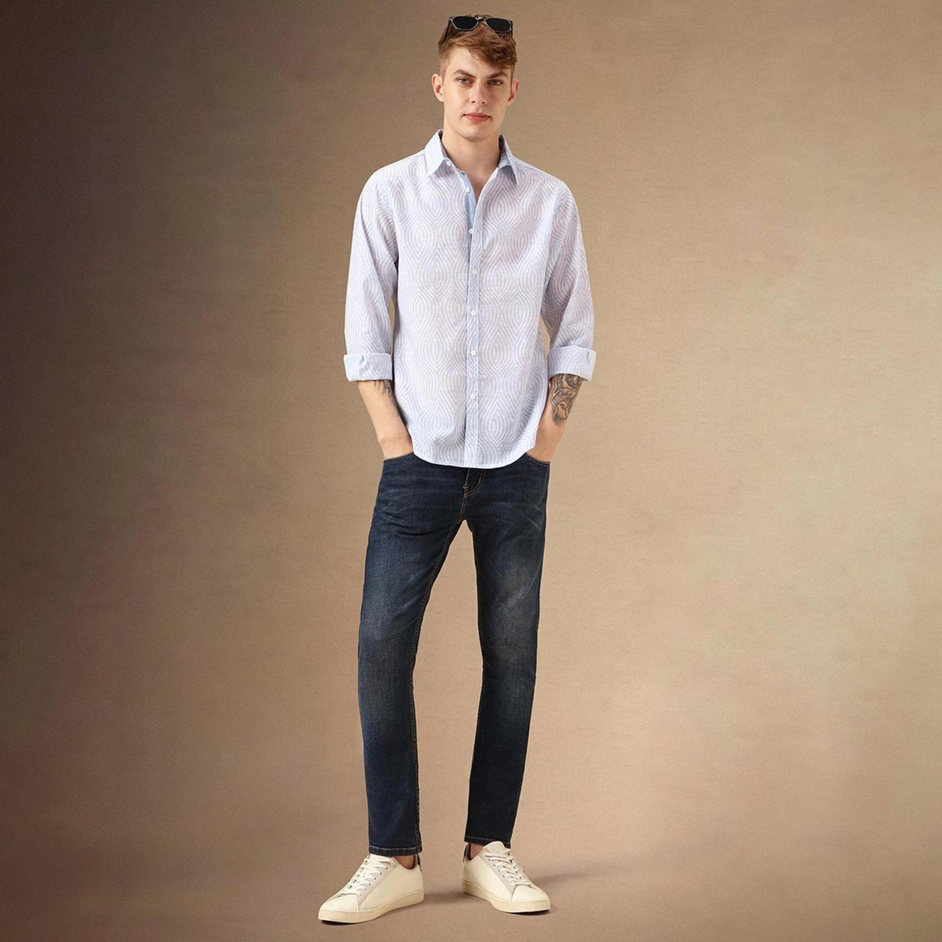 Dennis Lingo X Styli Men Smart Spread Collar Abstract Printed Cotton Casual Shirt-men-clothing-shirts-image-2