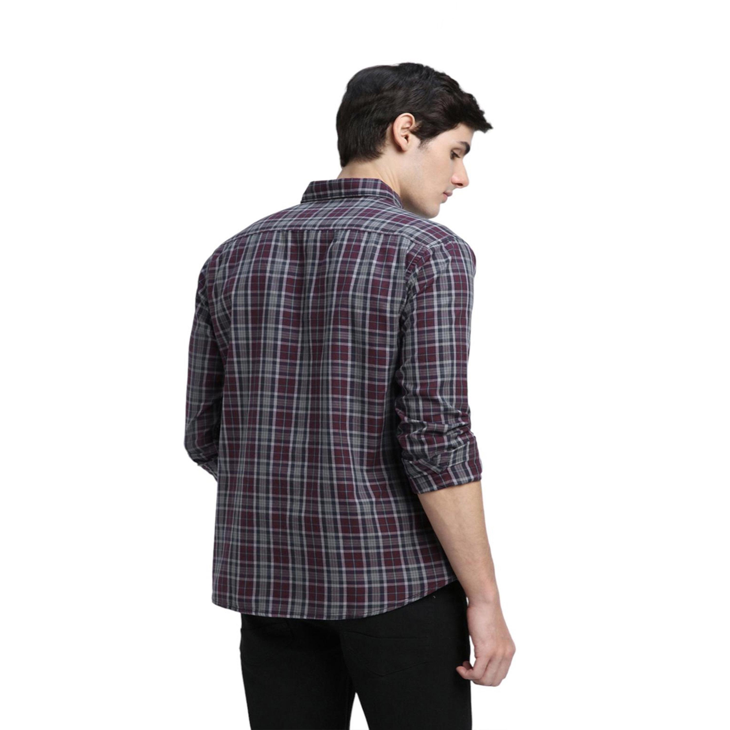 دينيس لينغو× ستايلي-  قميص كاجوال قطن خالص بقصة ضيقة قماش ترتان-men-clothing-shirts-image-4