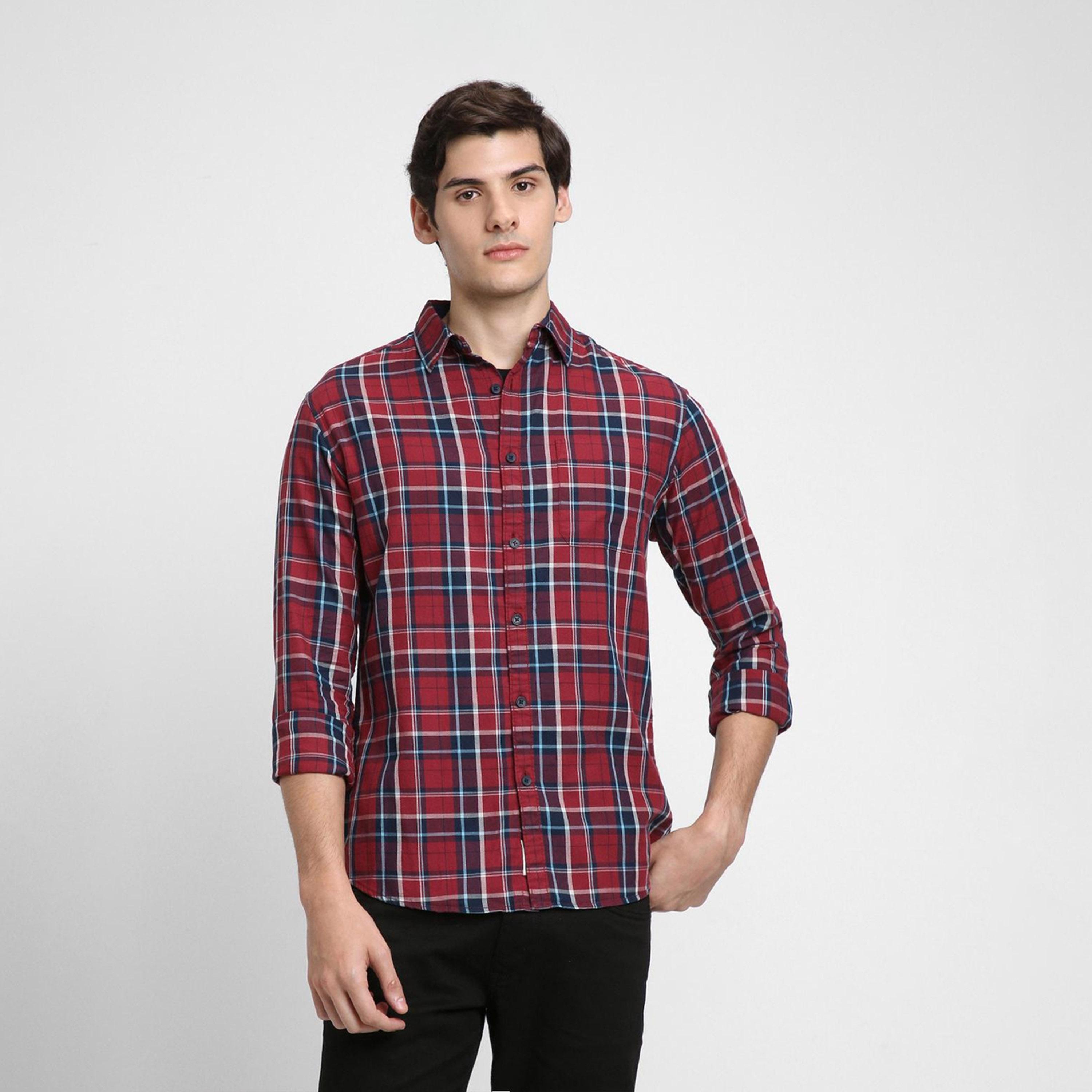Dennis Lingo X Styli Slim Fit Tartan Checked Pure Cotton Casual Shirt-men-clothing-shirts-image-2