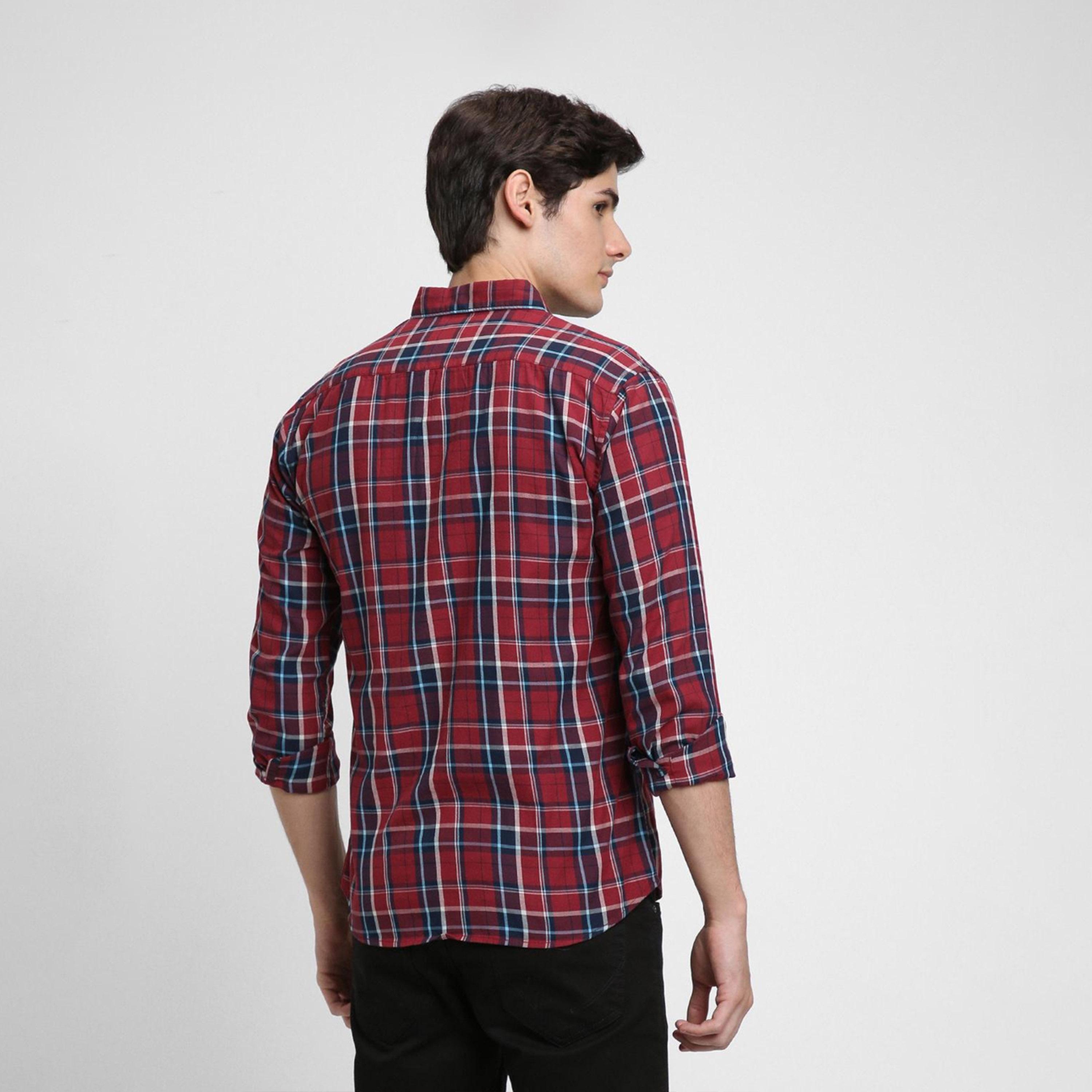Dennis Lingo X Styli Slim Fit Tartan Checked Pure Cotton Casual Shirt-men-clothing-shirts-image-4