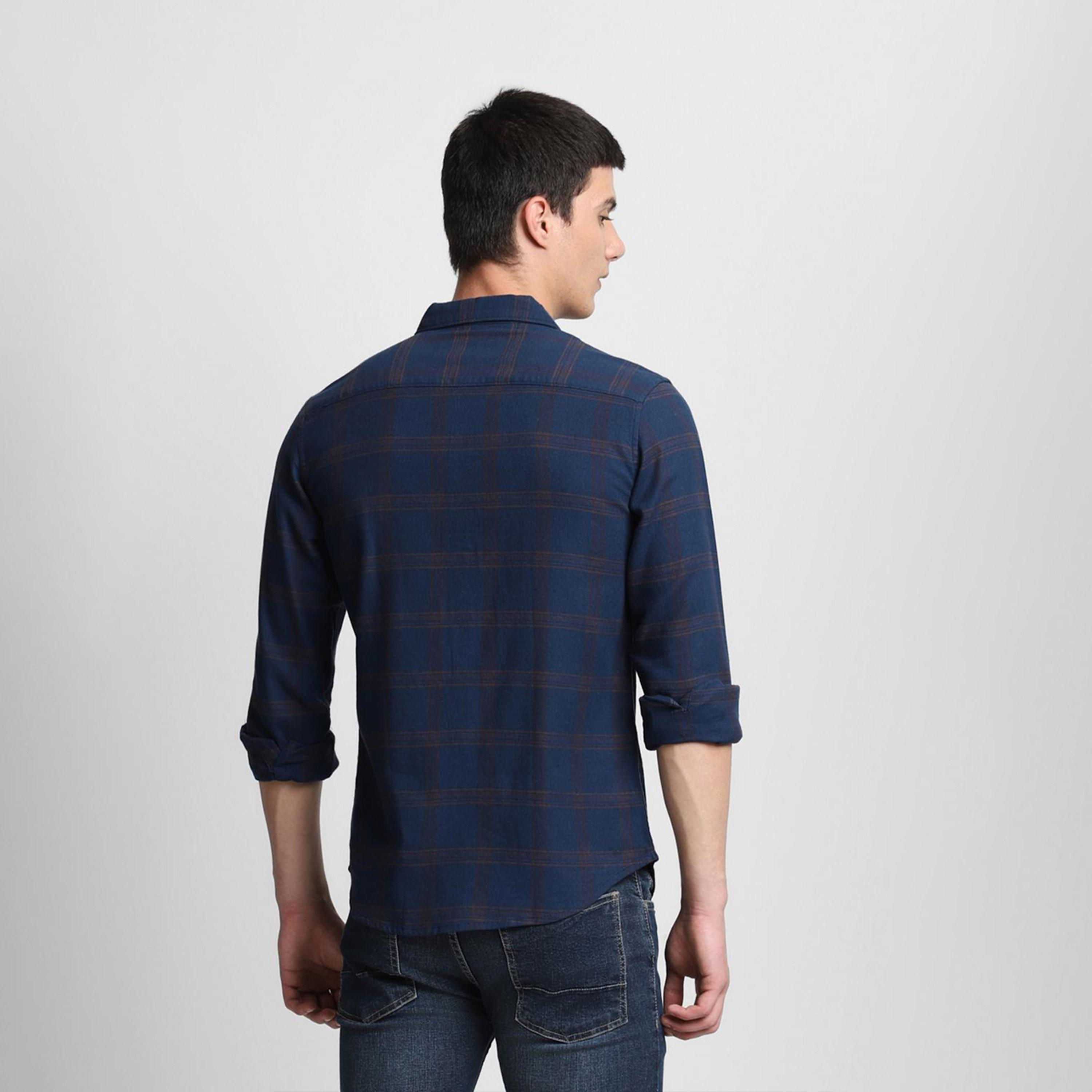 دينيس لينغو× ستايلي-  قميص كاجوال قطن خالص بقصة ضيقة قماش ترتان-men-clothing-shirts-image-2