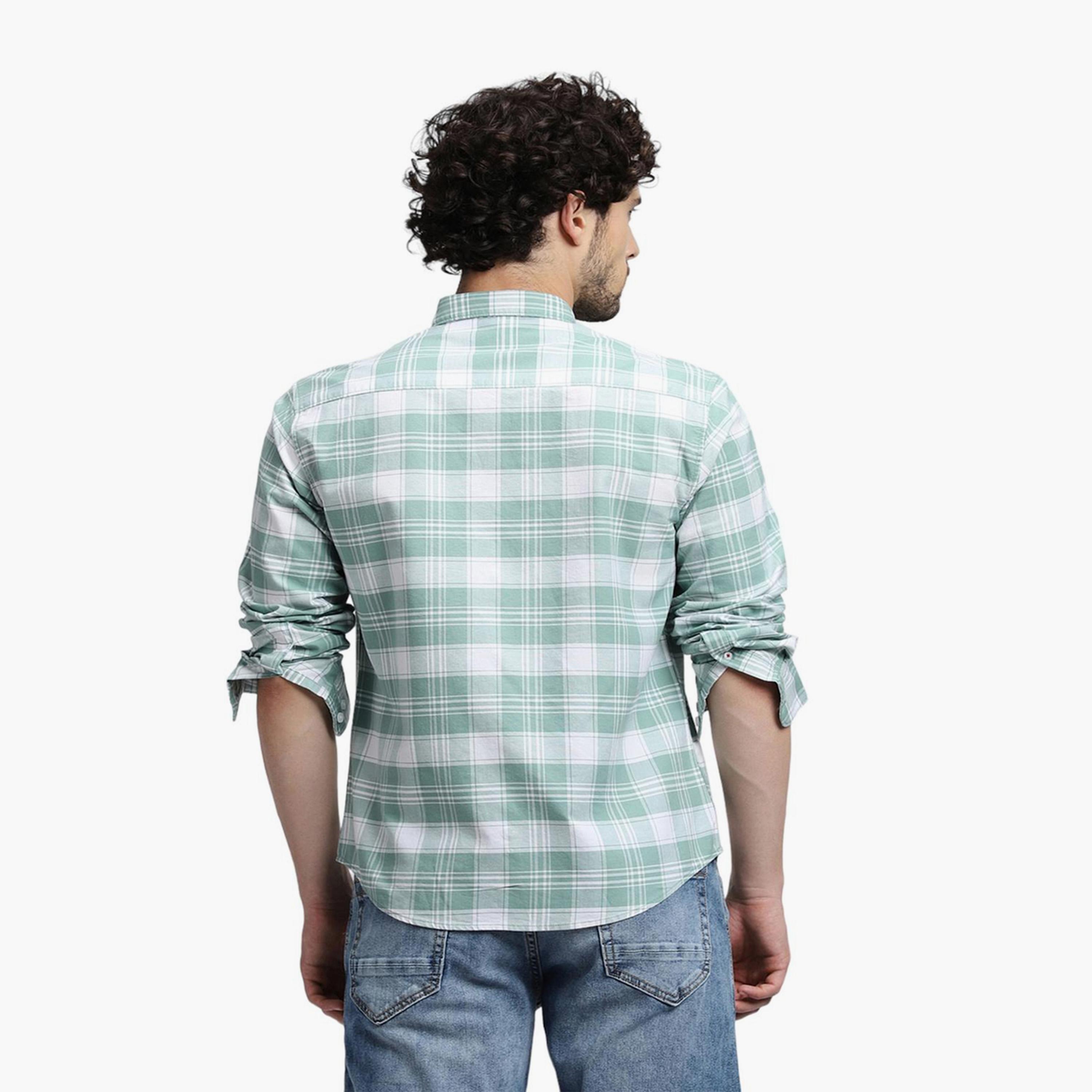 دينيس لينغو× ستايلي-  قميص كاجوال قطن خالص بمربعات لون أخضر-men-clothing-shirts-image-5